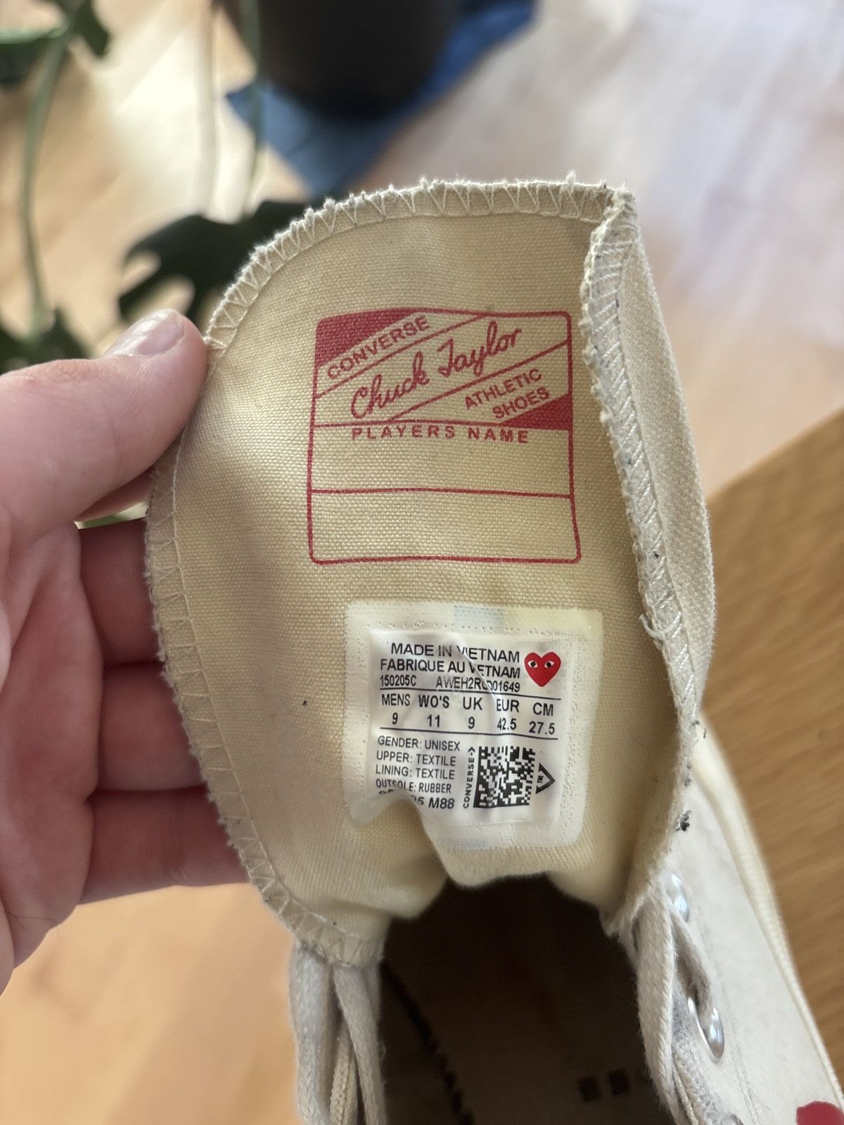 Comme des Garcons PLAY × Converse CDG PLAY x CONVERSE HI-TOP WHITE Size US 9 / EU 42 - 6 Thumbnail