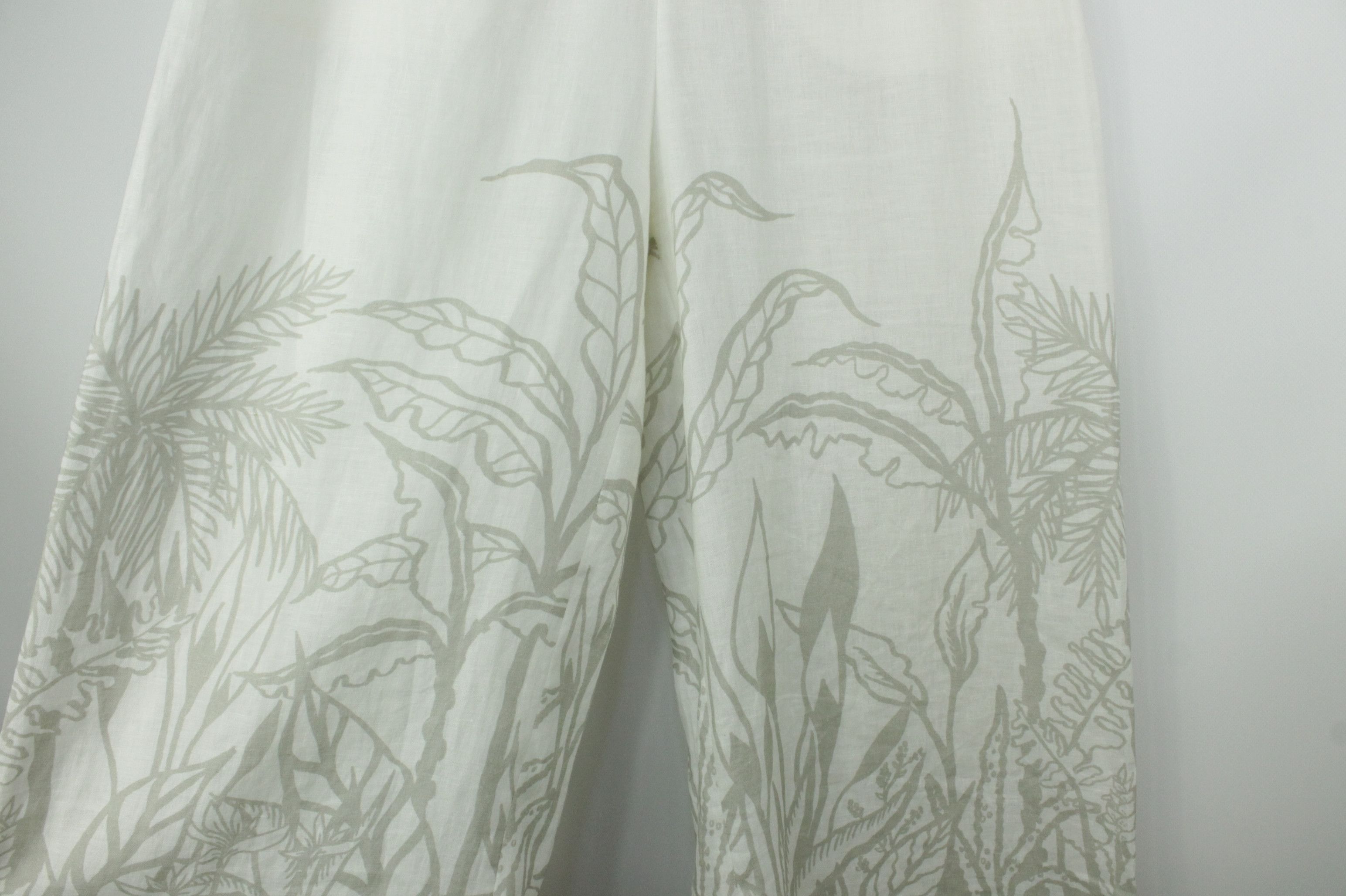 Designer × Iris von Arnim Iris Von Arnim Wide Leg Flower Pattern Linen Pants Size 30" / US 8 / IT 44 - 3 Thumbnail