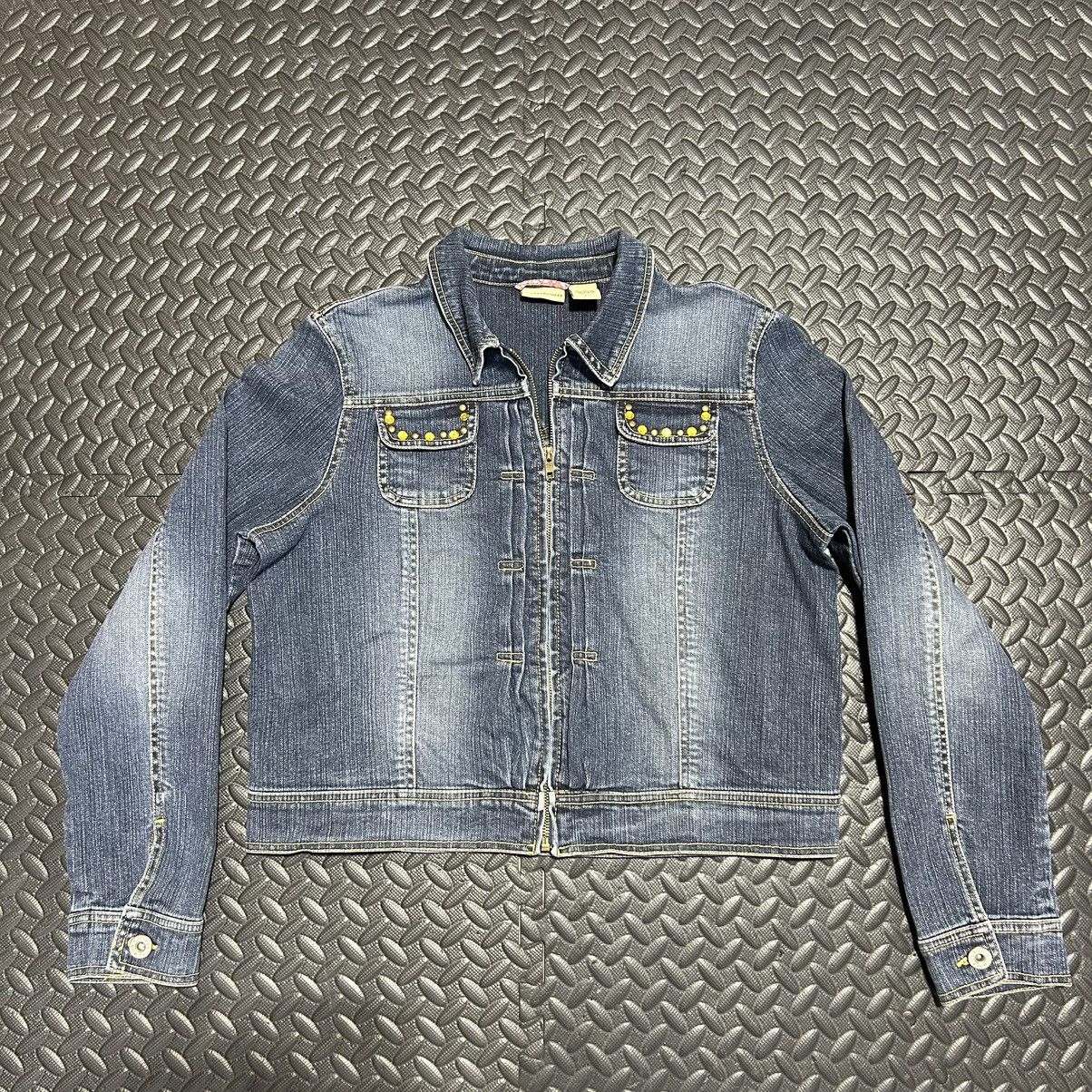 Other Ruff Hewn Jean Jacket Women Large Well Worn Embroidery Beads Size L / US 10 / IT 46 - 7 Thumbnail