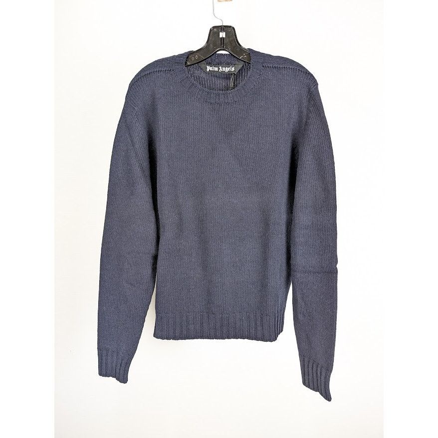 Palm Angels o1rshd1 Rec Logo Sweater in Navy blue/White Size US S / EU 44-46 / 1 - 2 Thumbnail