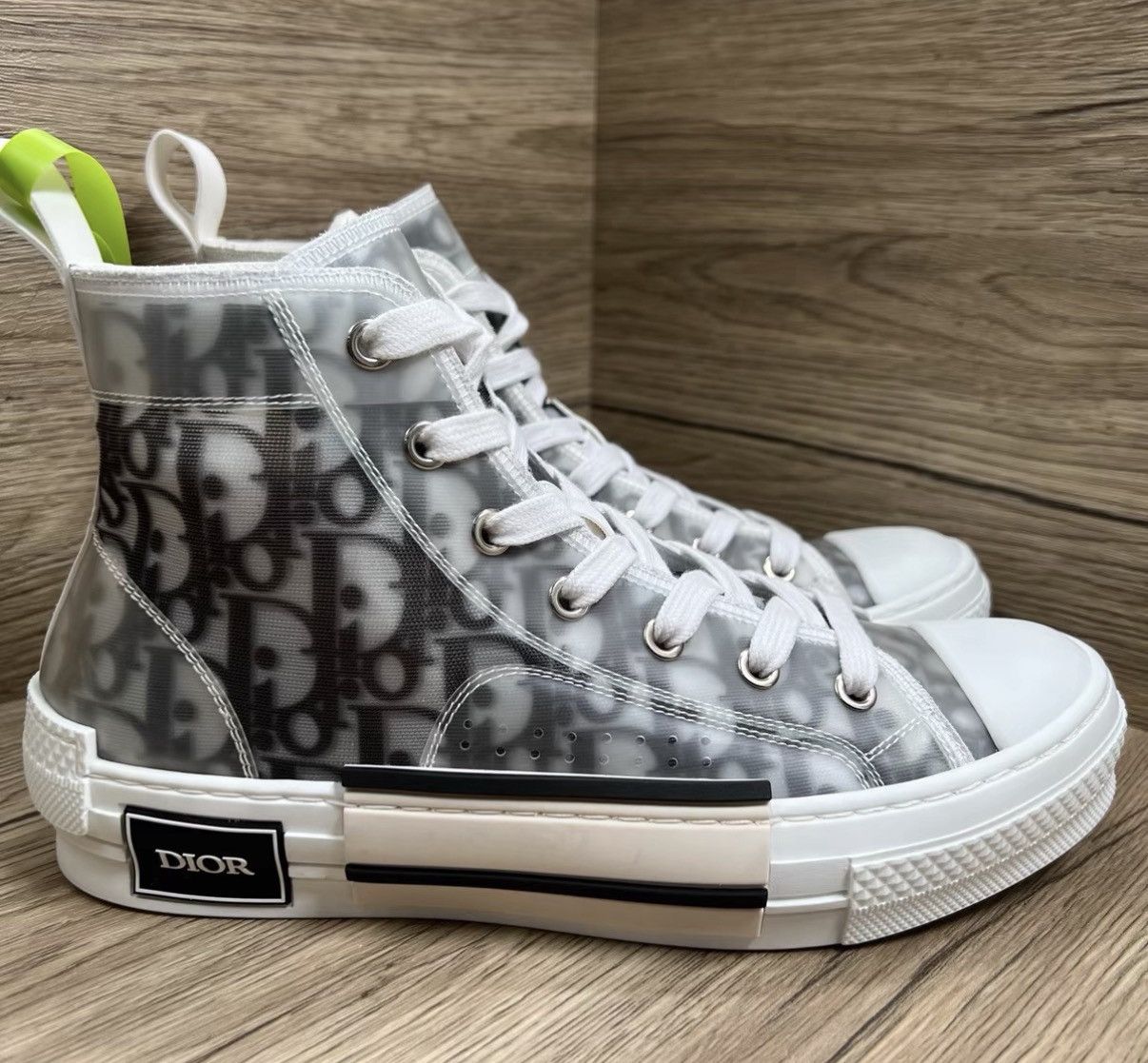 Dior Dior B23 White and Black Mesh Monogram High-Top Sneakers J41 Size US 6.5 / EU 39-40 - 4 Thumbnail