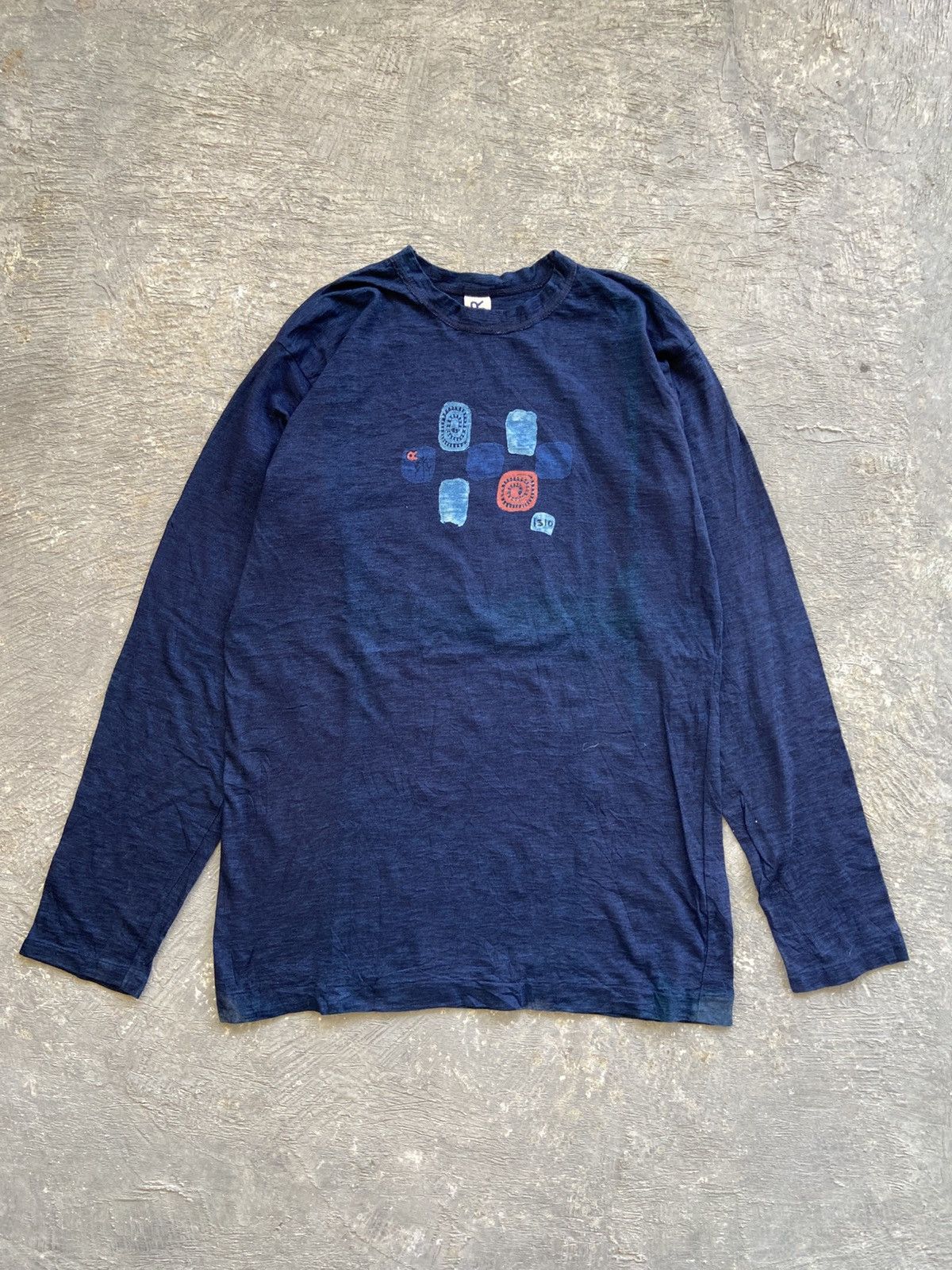 45rpm 2000s 45rpm - Indigo Blue Long Sleeve T-Shirt Size US L / EU 52-54 / 3 - 1 Thumbnail
