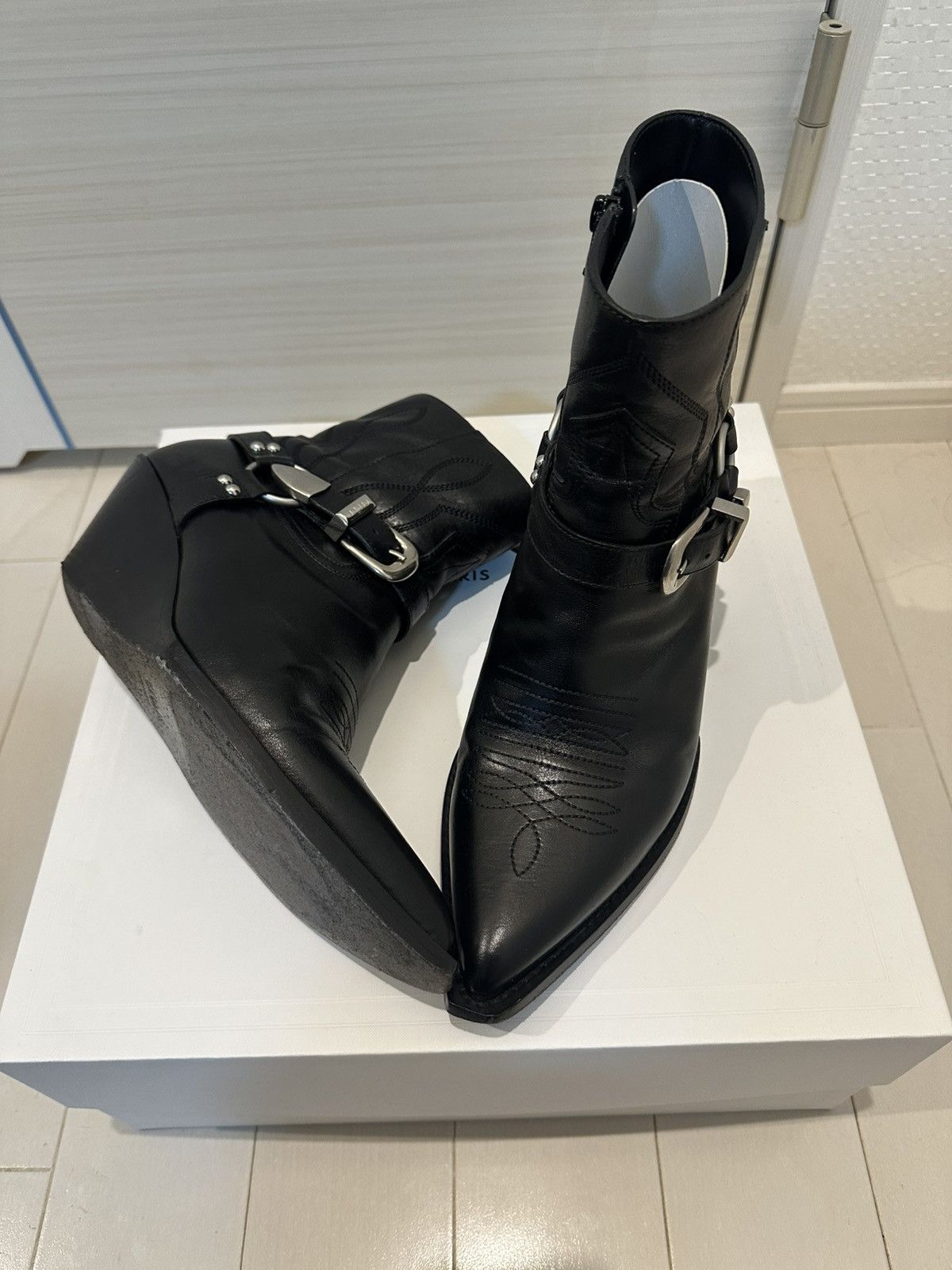 Celine × Hedi Slimane Celine Conique Zipped Leather Boots with 