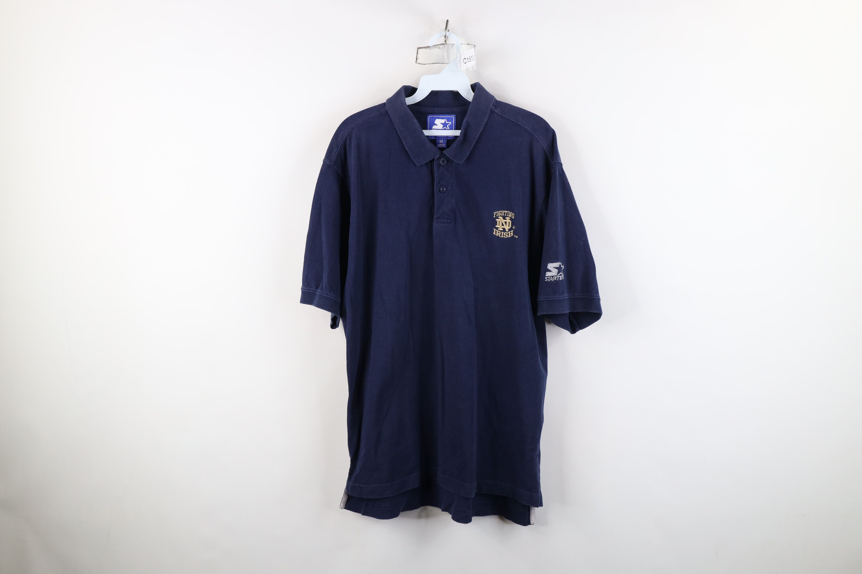 Starter Vintage 90s Starter Dame University Golf Polo Shirt Blue Size US M / EU 48-50 / 2 - 1 Thumbnail