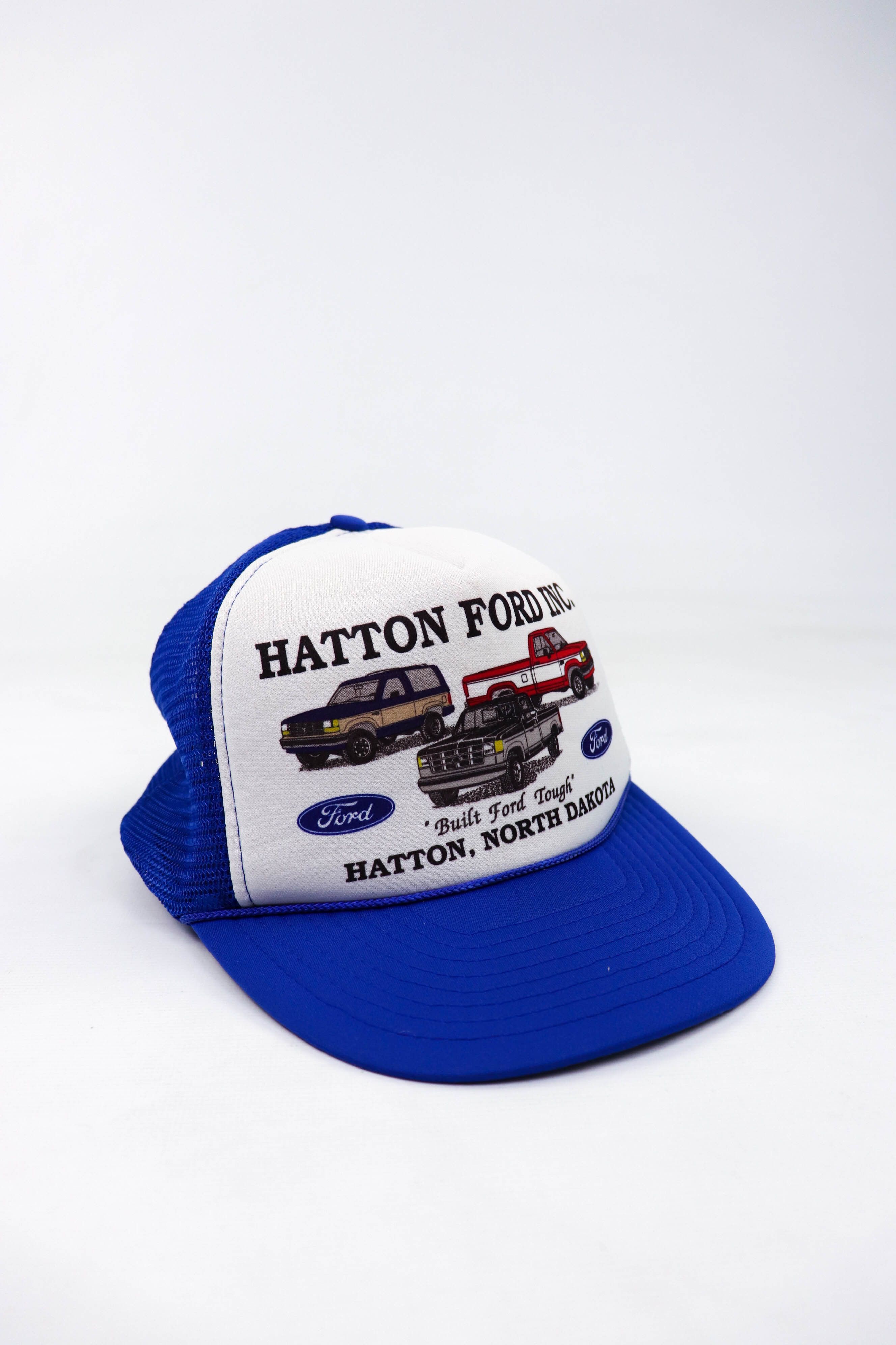 Ford Hatton, North Dakota FORD Inc Vintage Blue/White Trucker Cap Size ONE SIZE - 1 Thumbnail