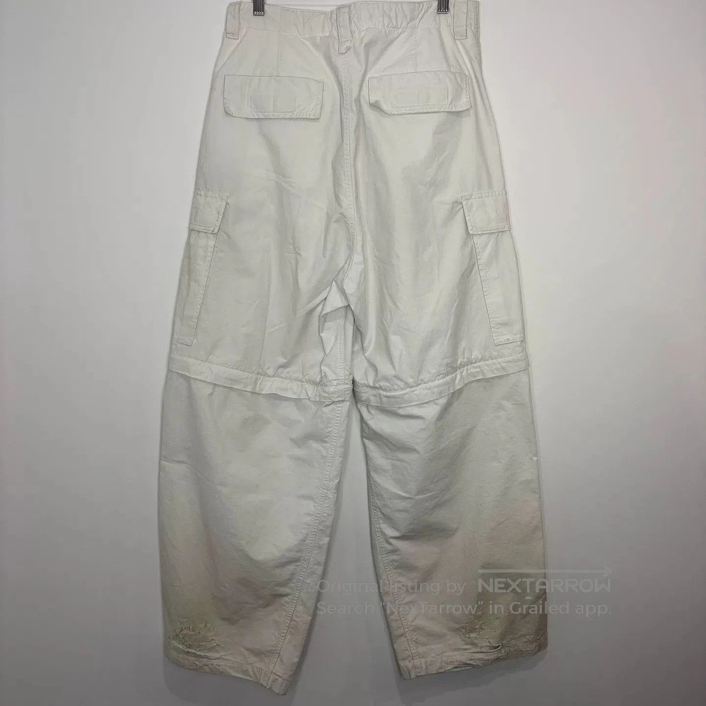 Balenciaga Balenciaga 25SS White Distressed Cargo Pants. Size US 26 / EU 42 - 2 Thumbnail