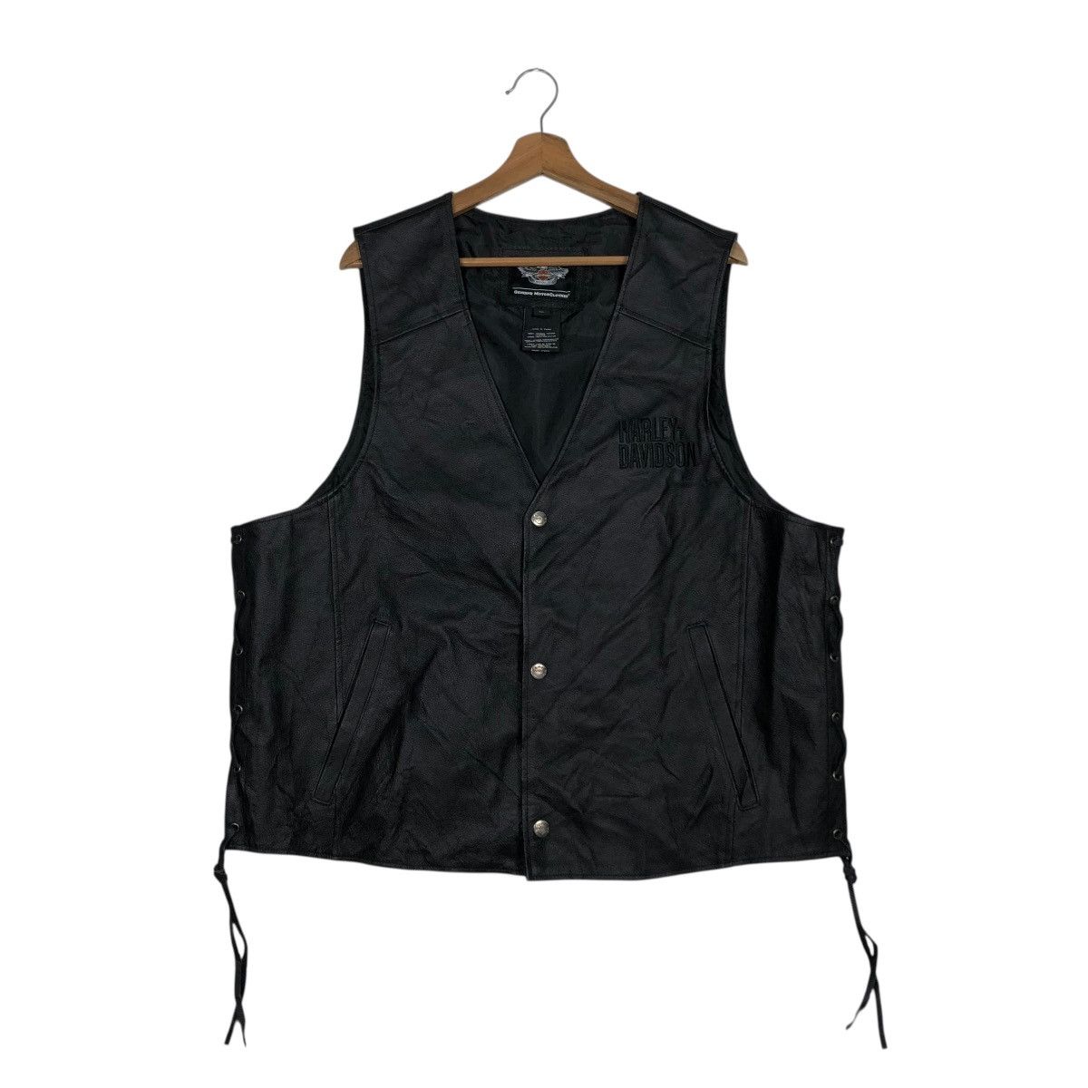 Harley Davidson 🔥BIKER VEST LEATHER JACKET TANK TOP HARLEY DAVIDSON Size US XXL / EU 58 / 5 - 3 Thumbnail