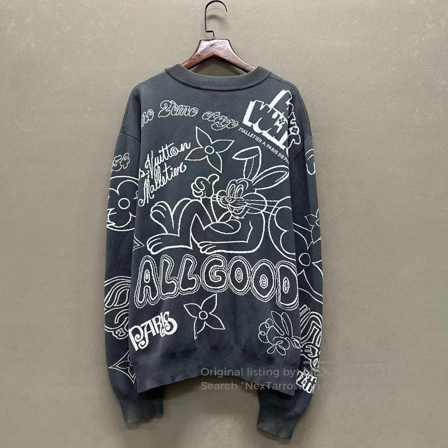 Louis Vuitton Gray Rabbit Graphic Sweatshirt Size M. Size US M / EU 48-50 / 2 - 2 Thumbnail