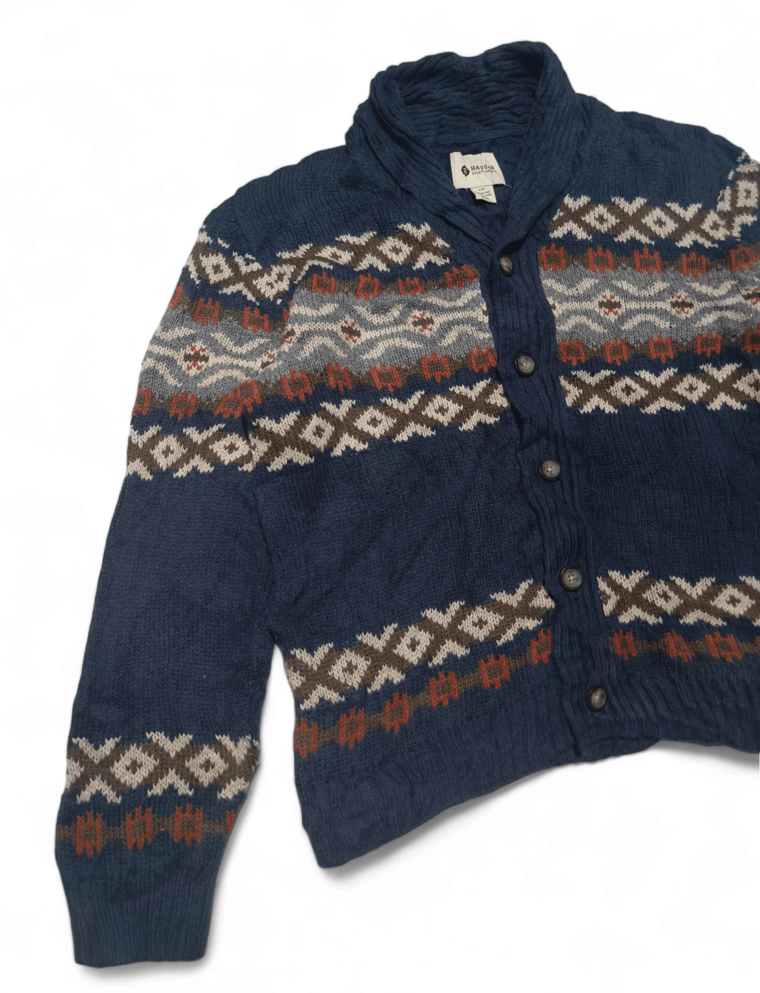 Other Vintage 90s HAGGAR Ethnic Abstract Motifs Knit Sweater Size US L / EU 52-54 / 3 - 5 Thumbnail