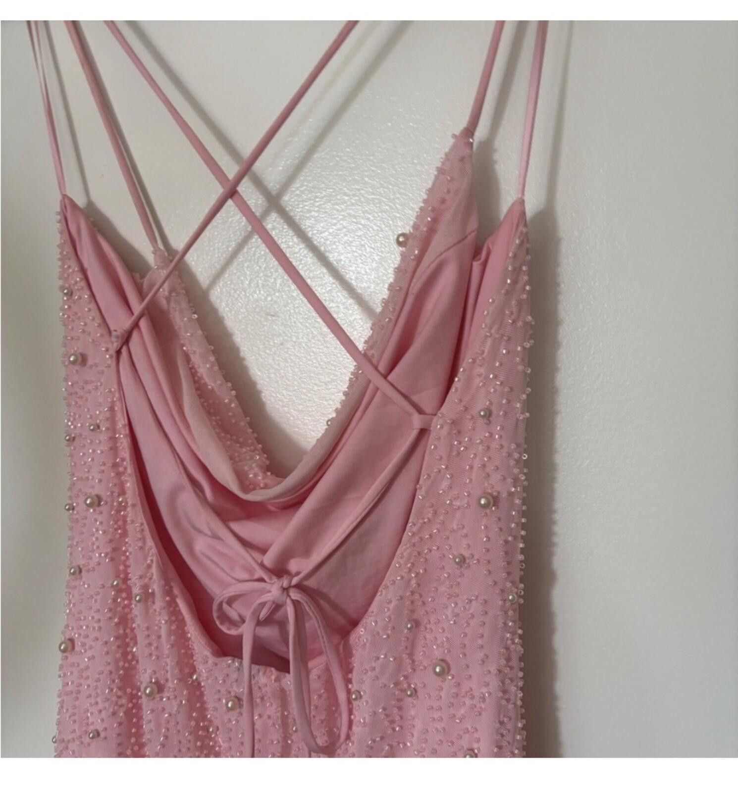 Windsor Smith Windsor prom Pink Beaded & Pearl Mini Dress Size XL / US 12-14 / IT 48-50 - 6 Thumbnail