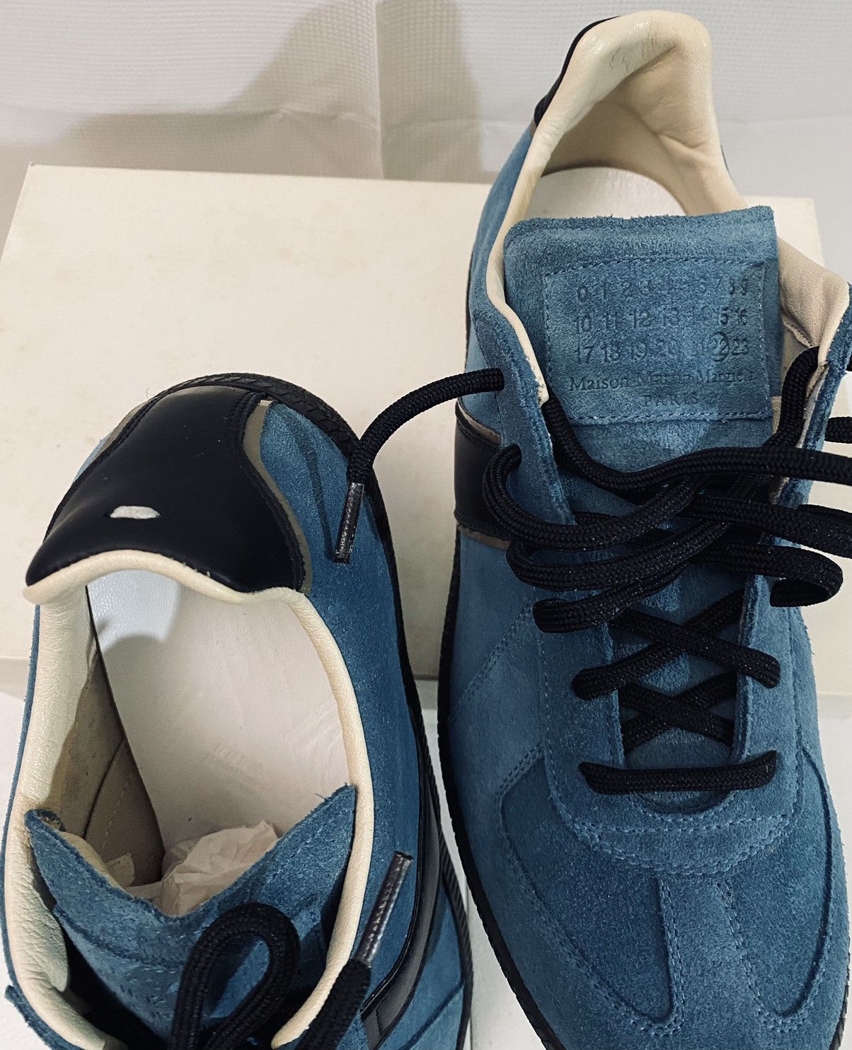 Maison Margiela Maison Margiela 22 🇮🇹 Teal Brush Suede Single Stitch GATs New Size US 7 / EU 40 - 2 Thumbnail