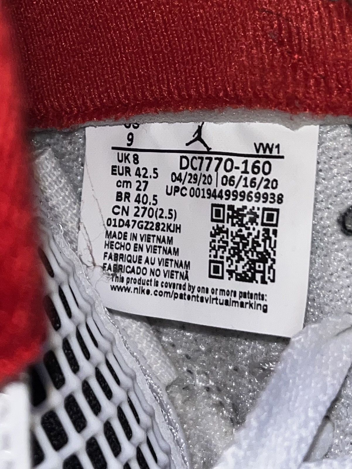 Jordan Brand Jordan 4 Retro Fire Red Size US 9 / EU 42 - 6 Thumbnail