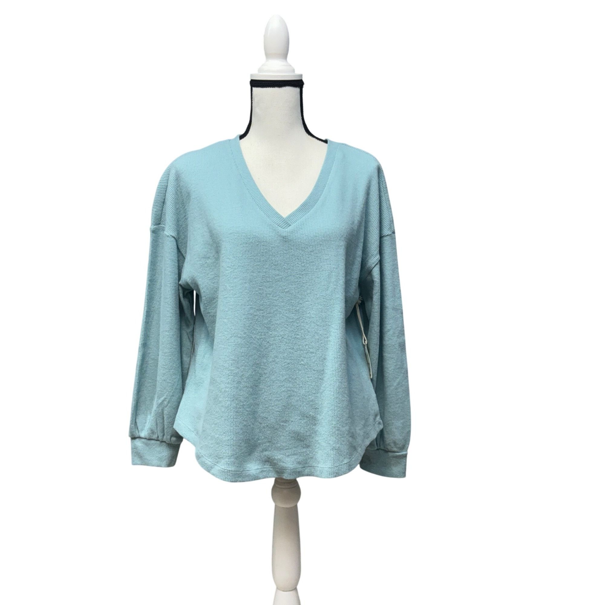 Other a.n.a. Women’s V-neck Thermal Top, Malabar Aqua, M Size M / US 6-8 / IT 42-44 - 13 Thumbnail