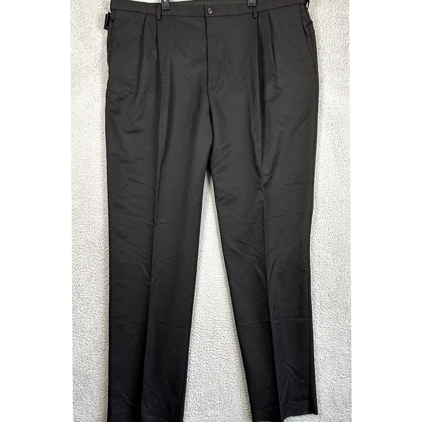 Haggar Haggar Cool 18 Pants Golf Men 50 Big Tall Black Performance Expandable Waist NEW Size US 34 / EU 50 - 3 Thumbnail