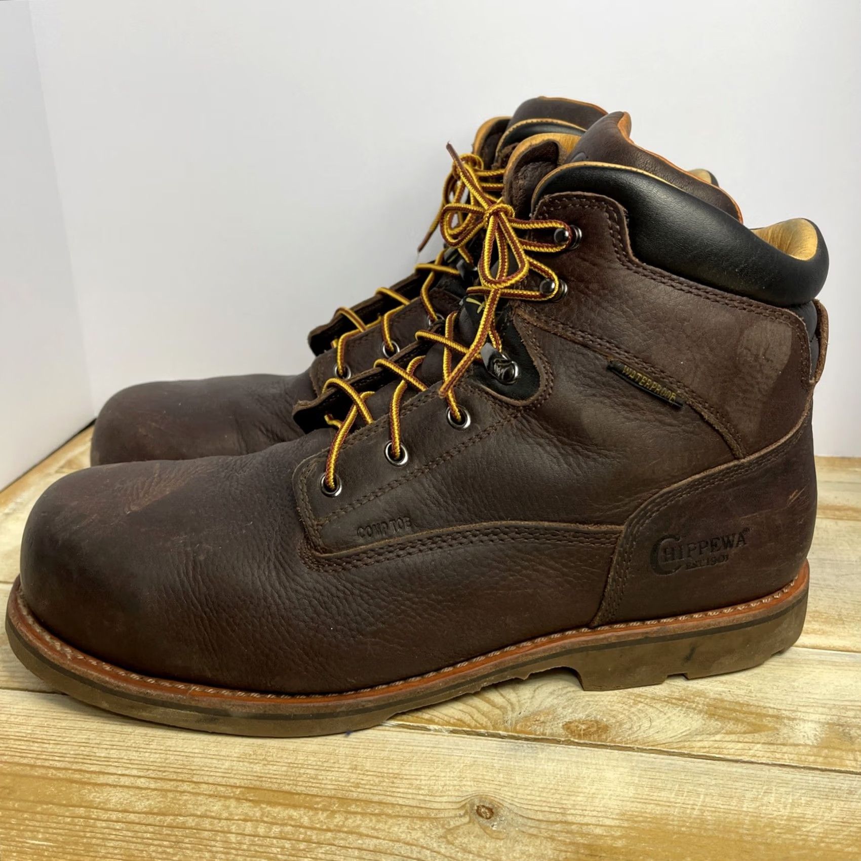 Chippewa Chippewa Boots Work Boots 13 D Leather Waterproof Composite Toe Met Guard CT PR Briar Brown Size US 13 / EU 46 - 7 Thumbnail