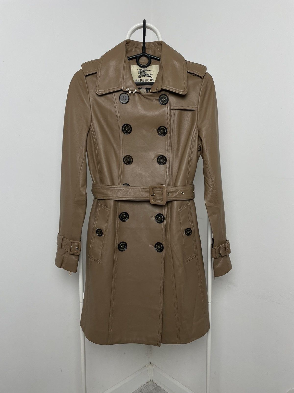 Burberry Burberry London Tench Coat Nova Check Brown Leather women’s Size M / US 6-8 / IT 42-44 - 4 Thumbnail