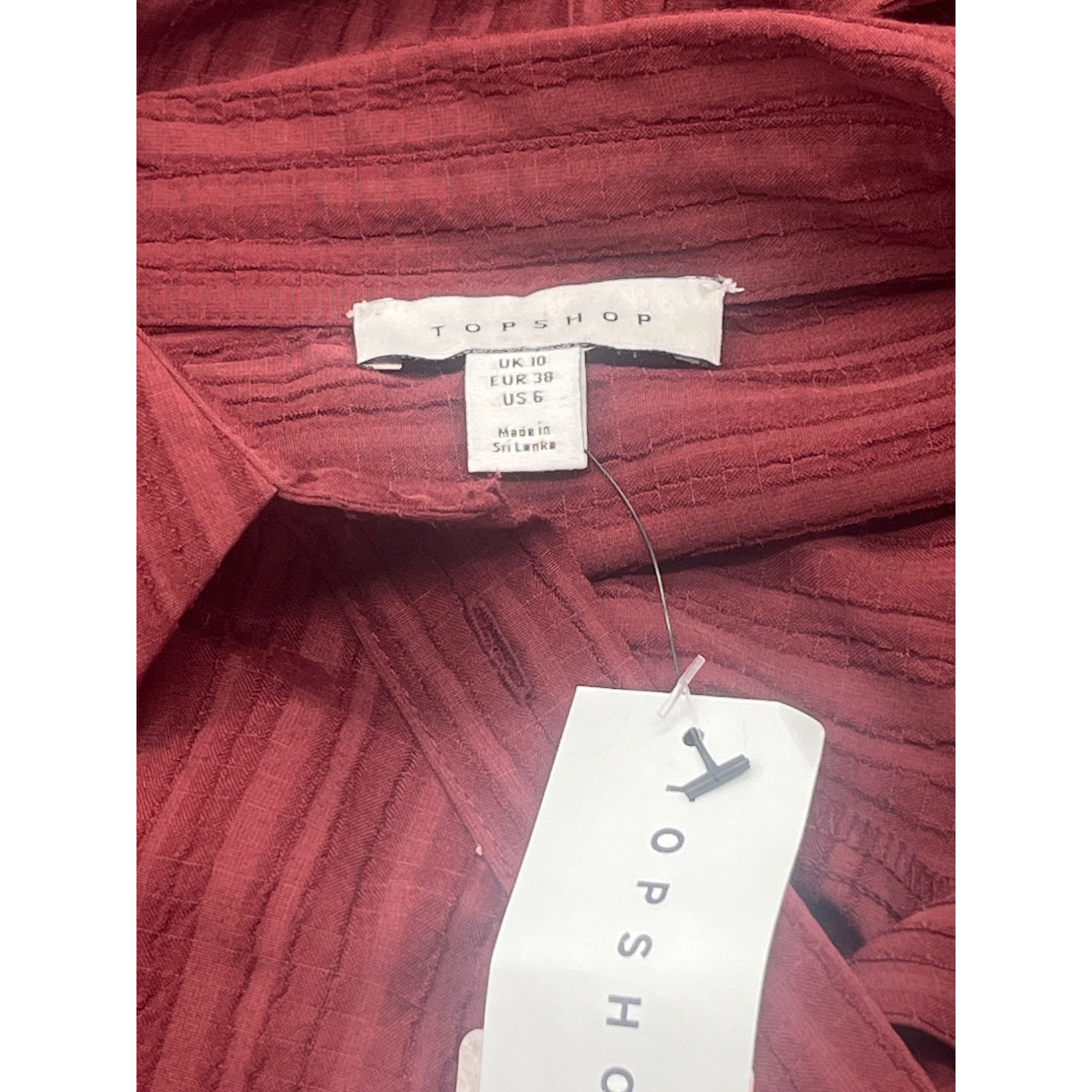 Topshop Topshop textured panel shirt in berry, Sz. 6 Size M / US 6-8 / IT 42-44 - 6 Thumbnail