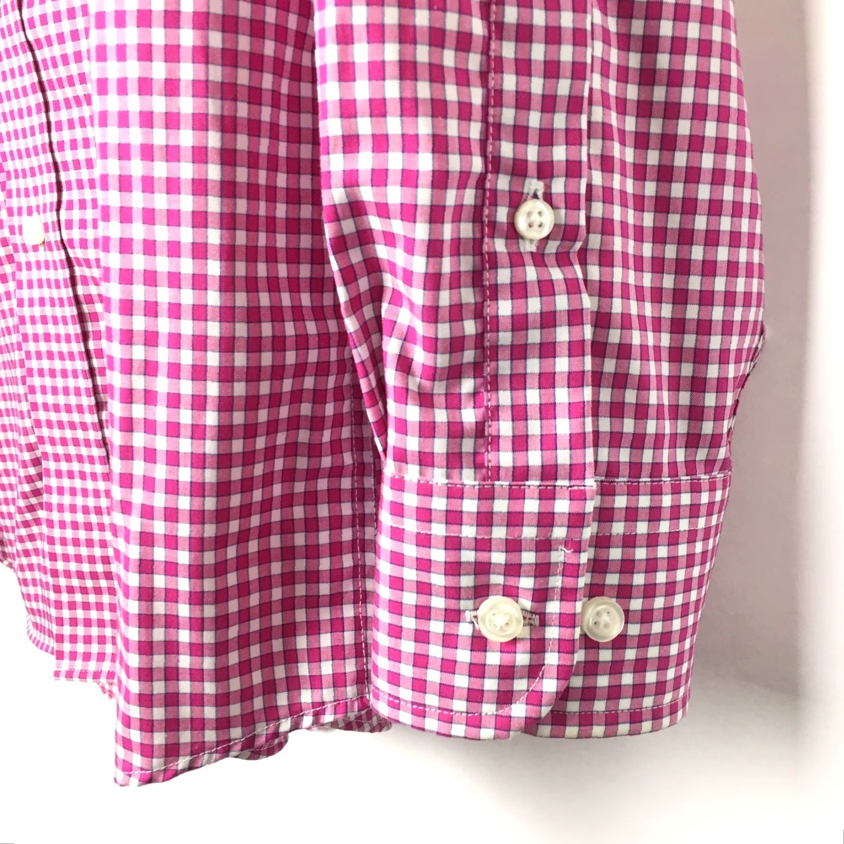 Jos. A. Bank Jos A Bank Shirt Mens Medium Pink Plaid Long Sleeve Button Down Button-Up Collar-Front Casual Tailored Cotton Regular Size US M / EU 48-50 / 2 - 4 Thumbnail