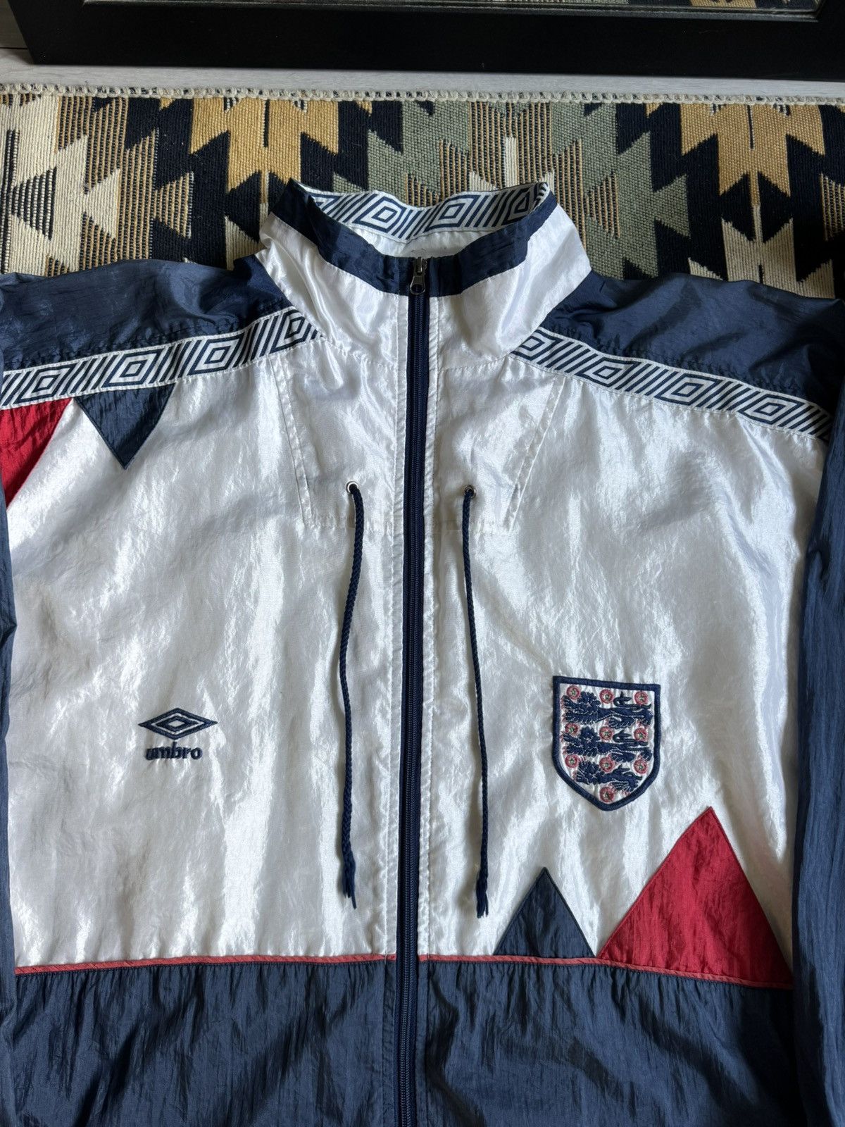 Umbro Vintage Umbro England 1990-92 Soccer Blockcore Jacket Size US XL / EU 56 / 4 - 7 Thumbnail