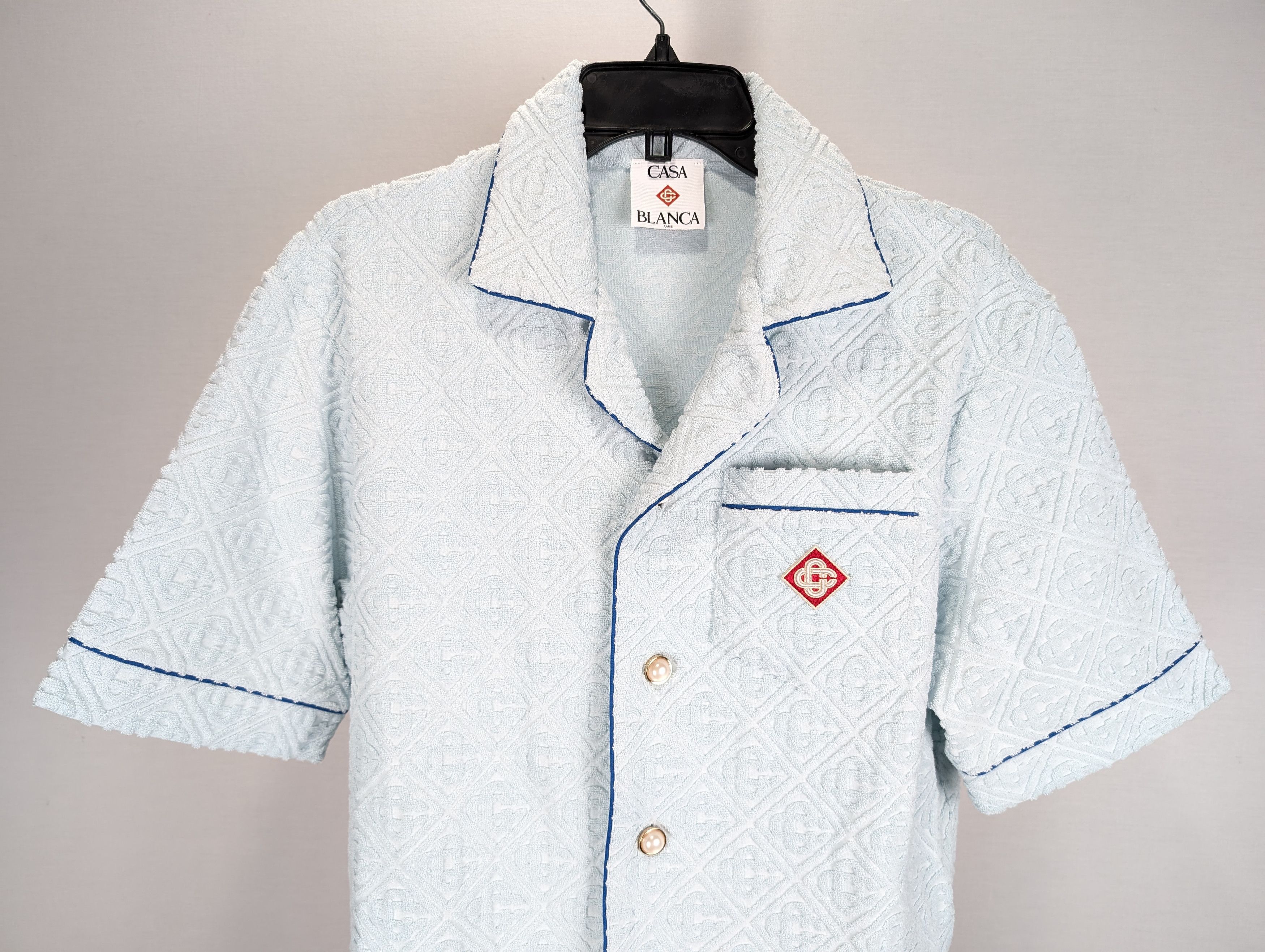 Casablanca o1rshd1 DUP / Towelling Monogram Collar Shirt in Light Blue Size US S / EU 44-46 / 1 - 3 Thumbnail