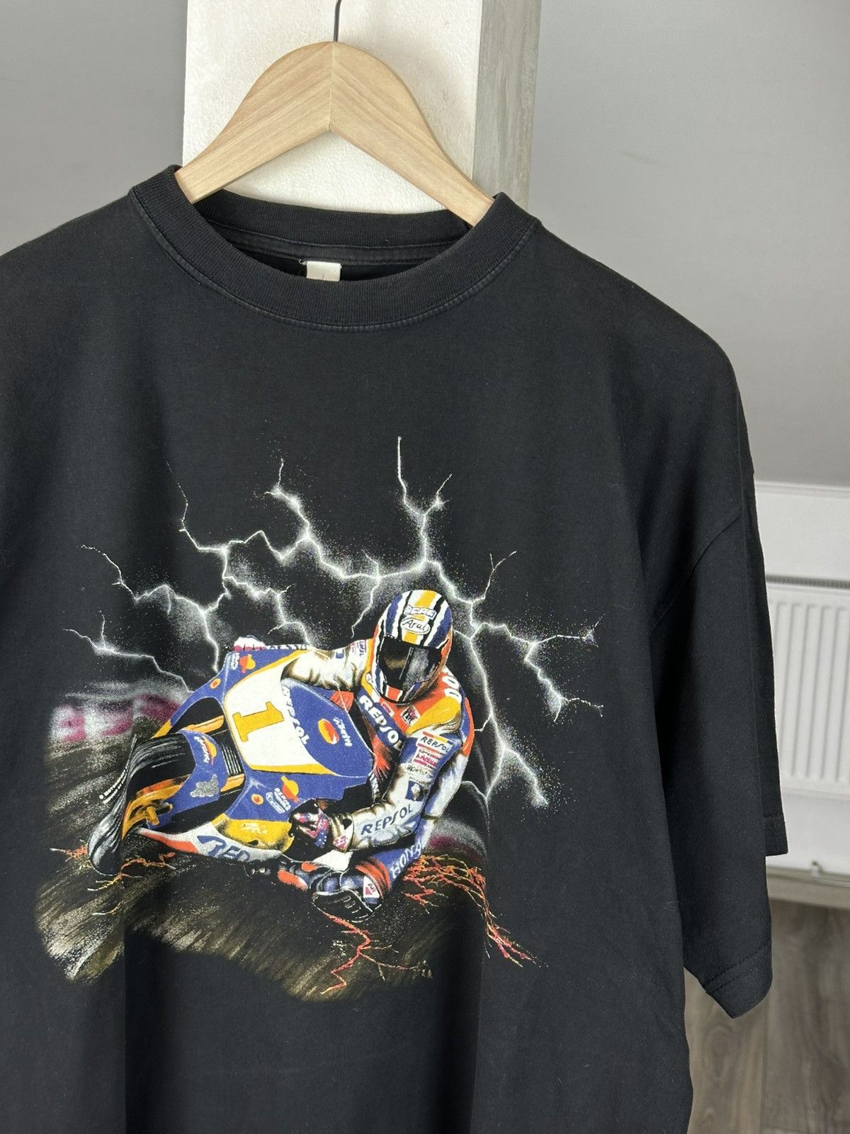 Vintage Vintage Biker Racing Graphic Tee Motorsport Size US L / EU 52-54 / 3 - 3 Thumbnail