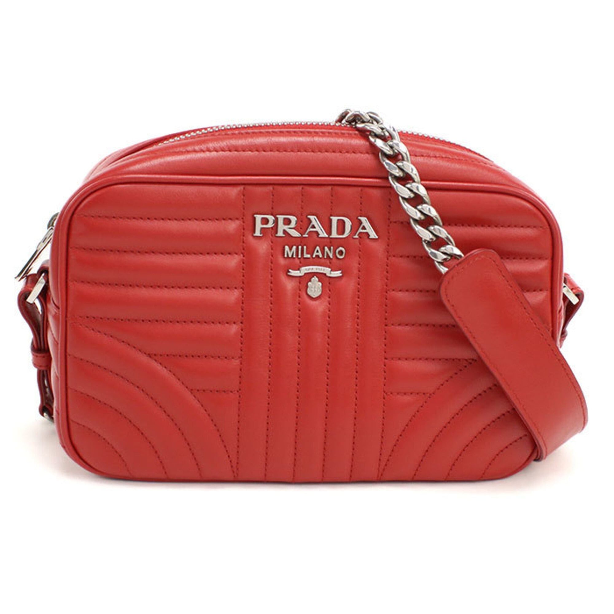 Prada Prada Shoulder Bag 1BH083 Chain Diagram Women's Red Size ONE SIZE - 1 Thumbnail