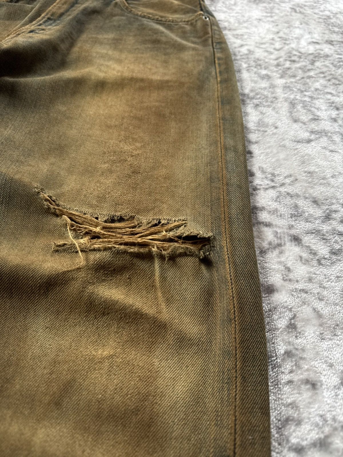 Edwin Edwin 505 OG Type 1 Mud Wash Distressed Selvedge Baggy Jeans Size US 29 - 10 Thumbnail