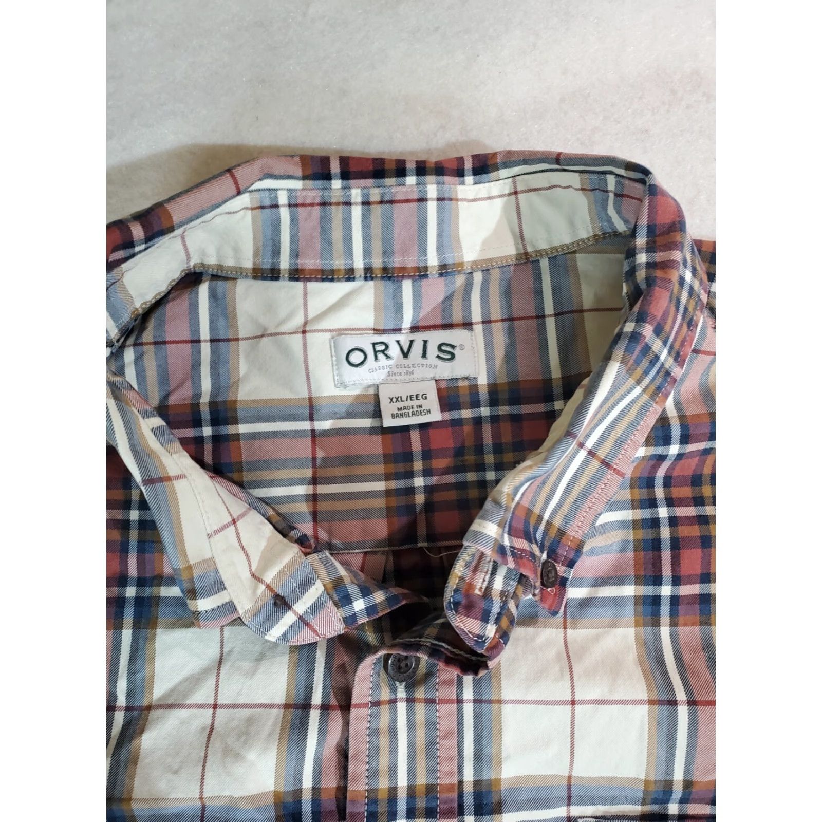 Orvis VINTAGE ORVIS Signature COTTON BLEND BUTTON UP SHIRT Mens 2XL Red/White Plaid Size US XXL / EU 58 / 5 - 3 Thumbnail