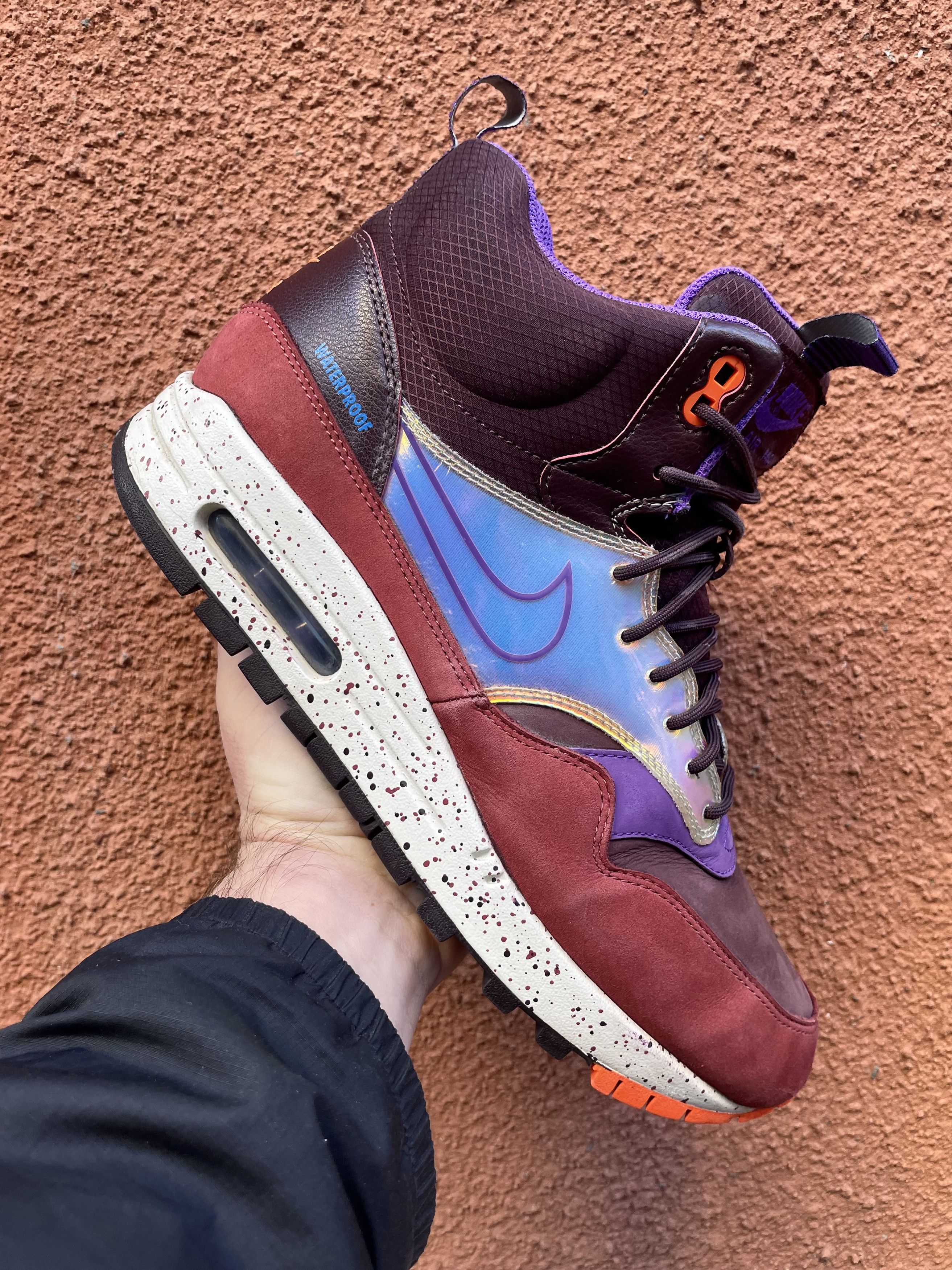 Nike × Vintage Nike WMNS Shoes Air Max 1 Mid Sneakerbord Deep Burgundy Size US 10.5 / IT 40.5 - 1 Thumbnail