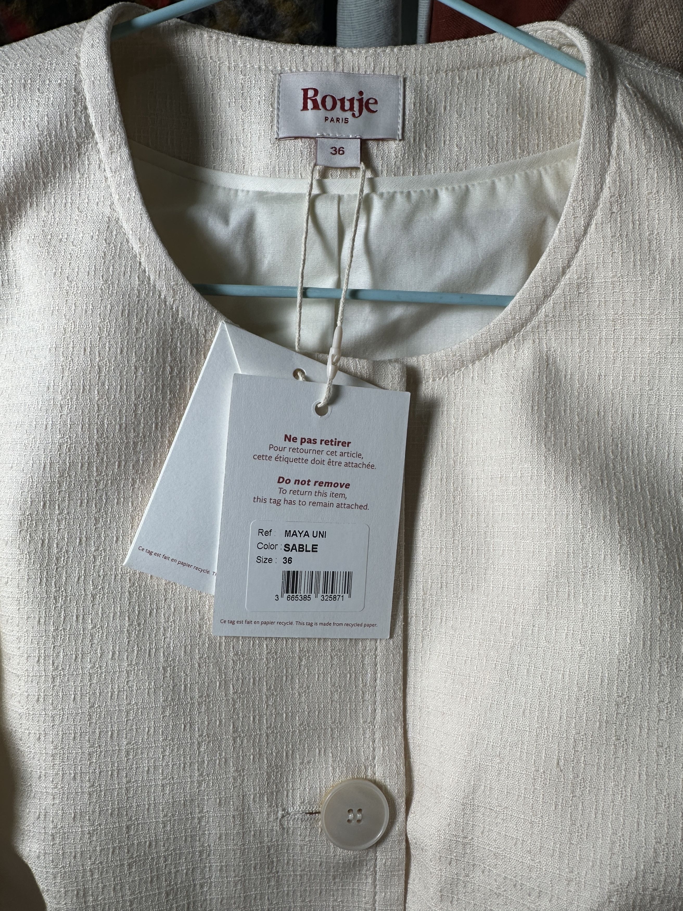 Rouje Maya Jacket Ecru Size XS / US 0-2 / IT 36-38 - 3 Thumbnail