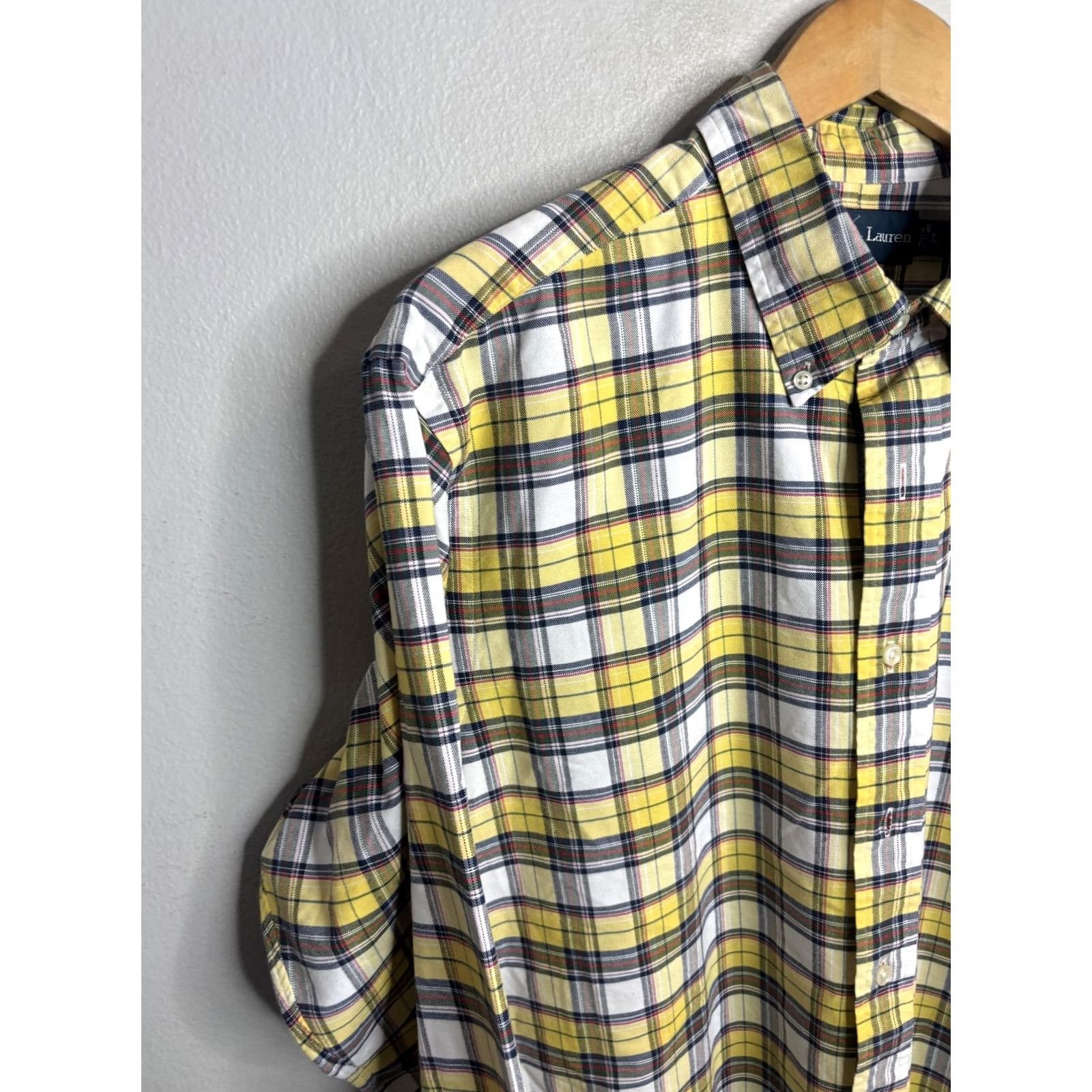 Ralph Lauren Ralph Lauren Shirt Mens Large Yellow Plaid Classic Fit Long Sleeve Size US L / EU 52-54 / 3 - 2 Thumbnail