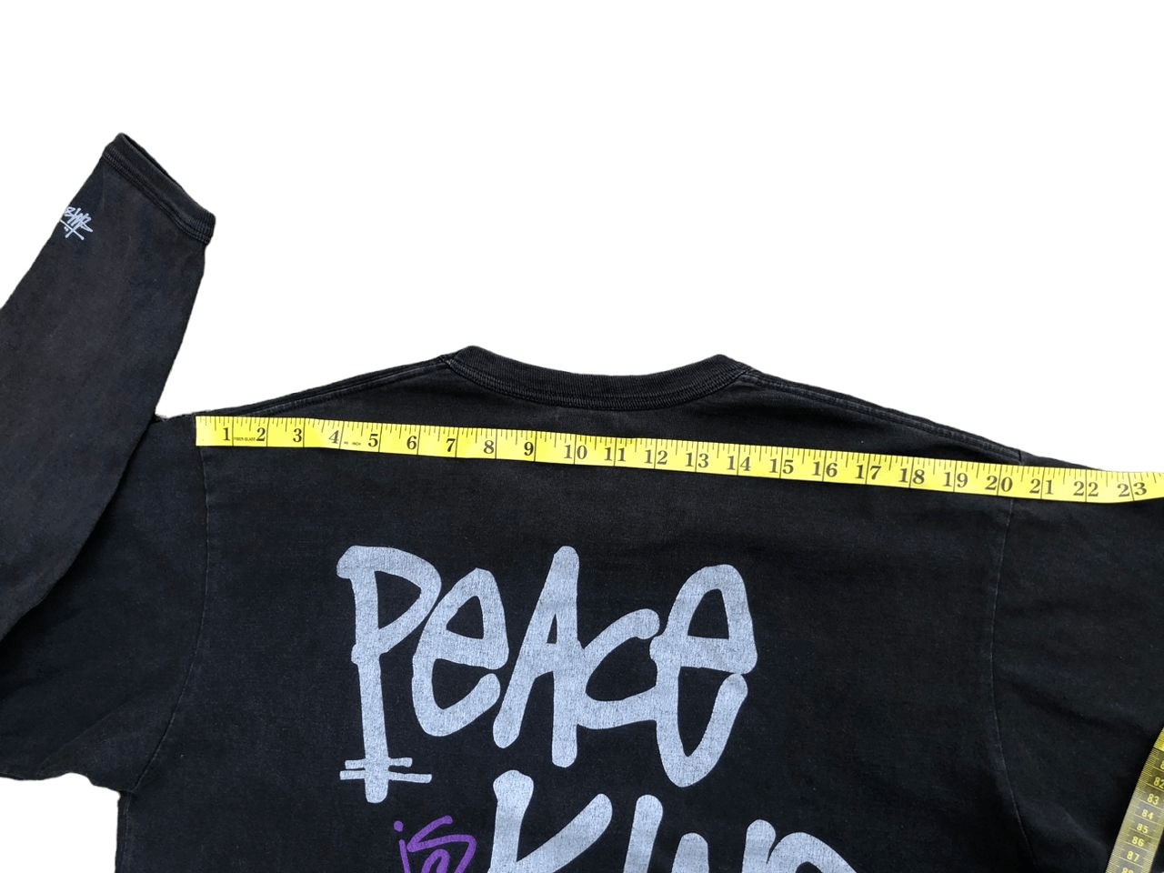 Stussy Vintage Y2K Stussy Peace Is King Long Sleeve Tee Sunfaded Size US XL / EU 56 / 4 - 25 Thumbnail