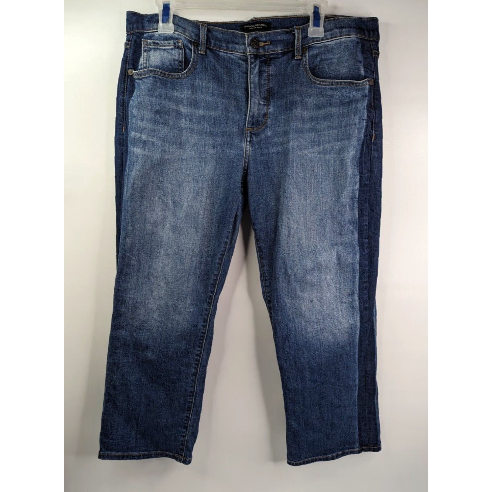 Banana Republic Banana Republic Premium Denim Side Stripe Girlfriend Blue Jeans Women’s 32 Size 24" / US 00 / IT 34 - 2 Thumbnail