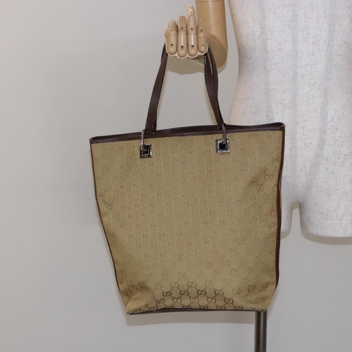 Gucci GUCCI GG Canvas Tote Bag Beige Brown Silver Size ONE SIZE - 22 Thumbnail