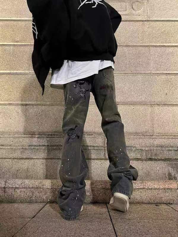 Japanese Brand × Jean Vintage washed distressed print rare heavyweight jeans Size US 34 / EU 50 - 4 Thumbnail