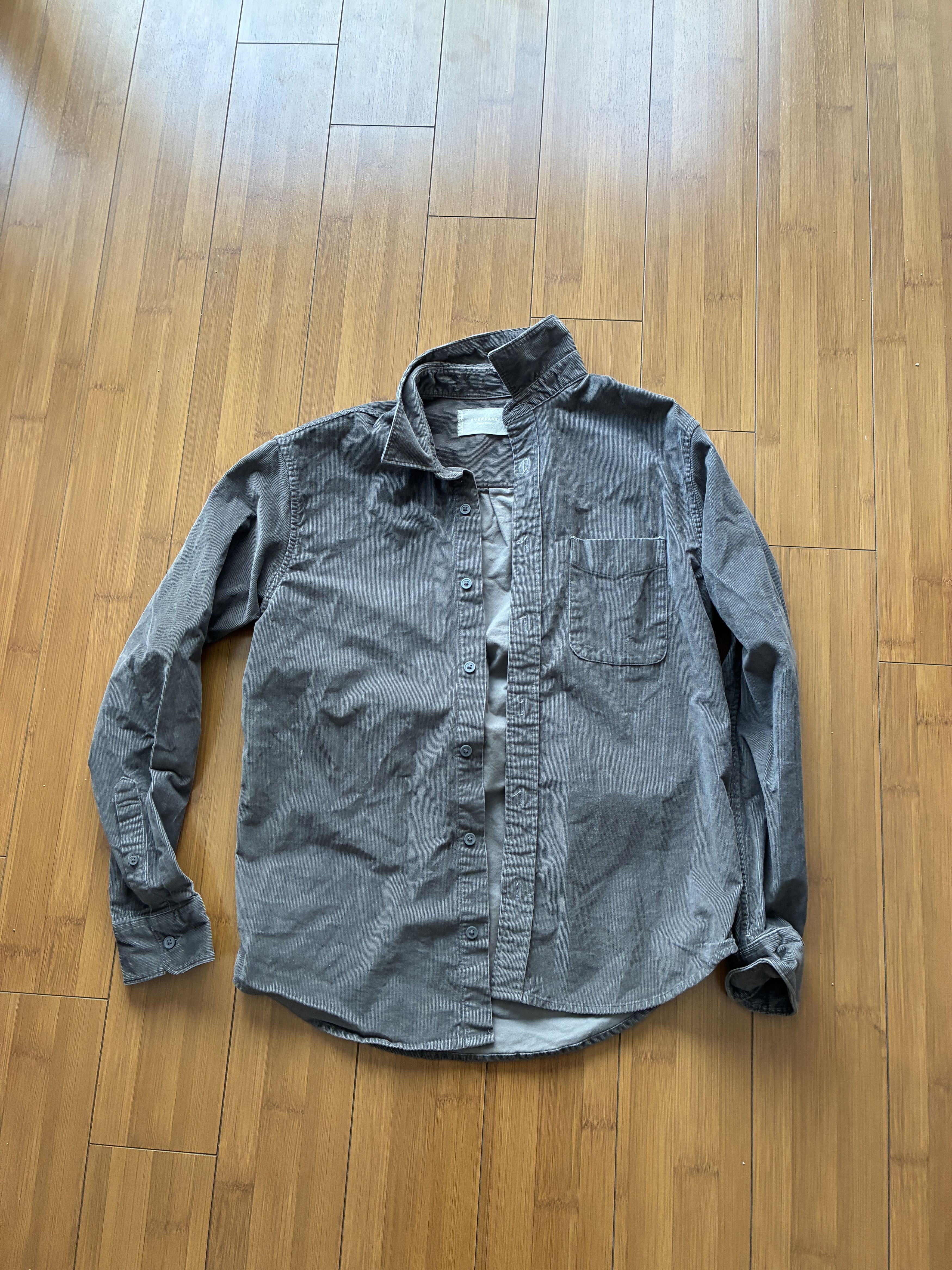 Everlane Everlane Gray Corduroy Button Up Shirt - Women's XS Size XS / US 0-2 / IT 36-38 - 1 Thumbnail