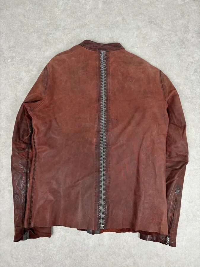 Isaac Sellam Experience Isaac Sellam Bordeaux Leather Back-Zip Avant-Garde Jacket Size US L / EU 52-54 / 3 - 5 Thumbnail