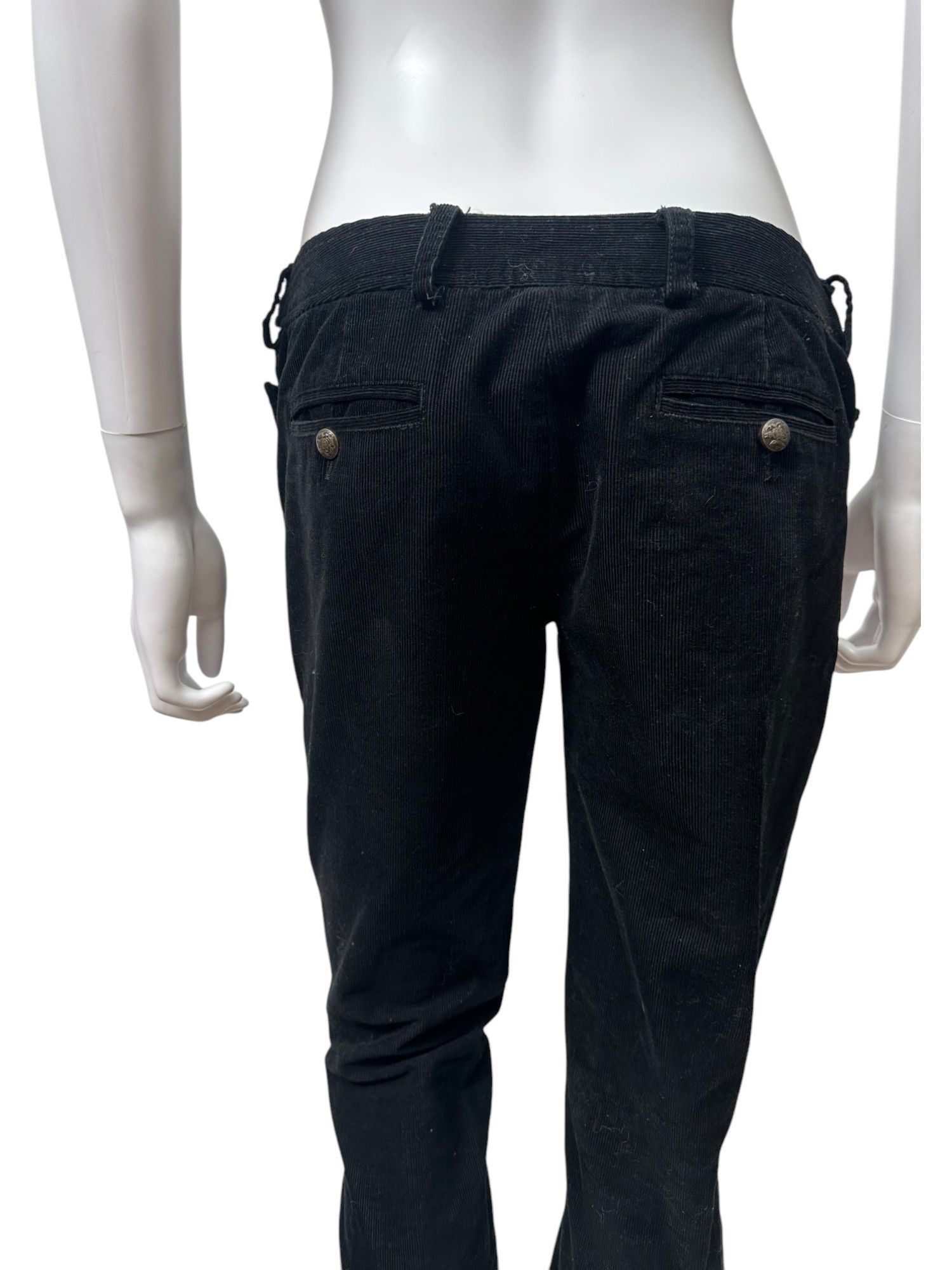 Dolce & Gabbana Buttoned Velvet Black Pants Size 28" / US 6 / IT 42 - 5 Thumbnail