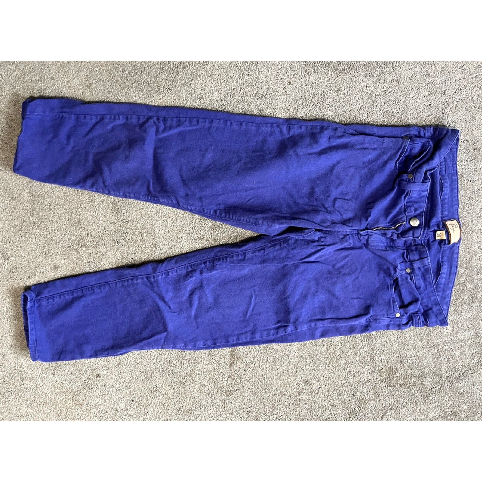 Paige Paige Roxie Capri Jeans Women 30 Regular Royal Blue Stretch Denim Size 30" / US 8 / IT 44 - 3 Thumbnail
