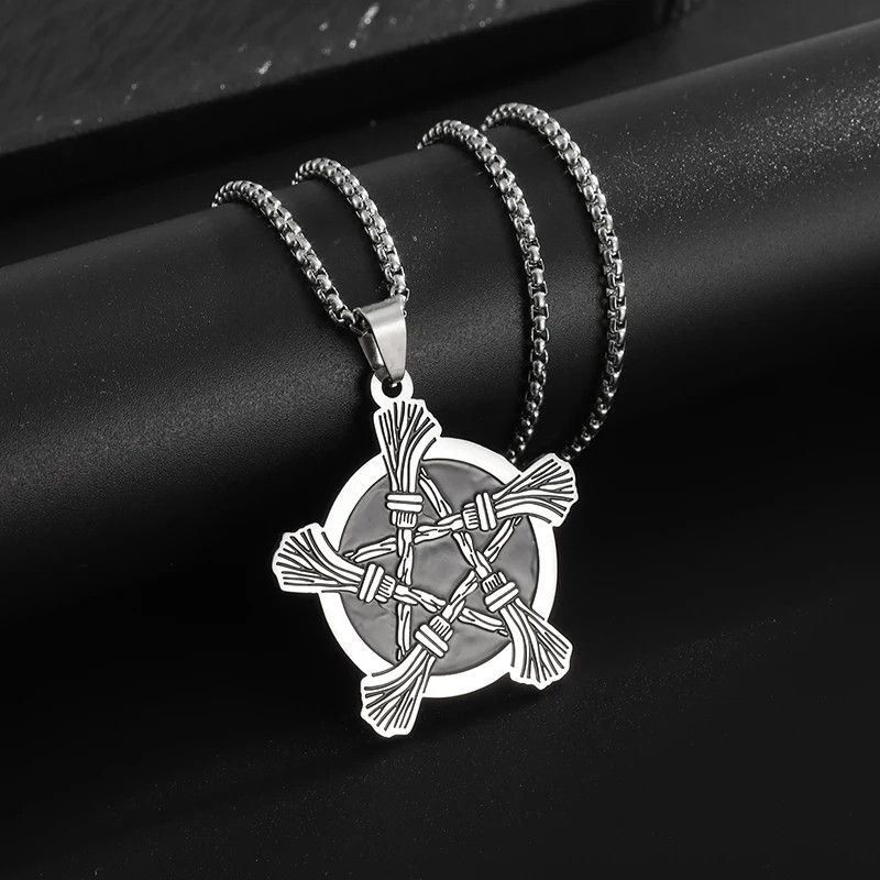 Jewelry Broom Witchcraft Pentagram Pendant Necklace Size ONE SIZE - 5 Thumbnail