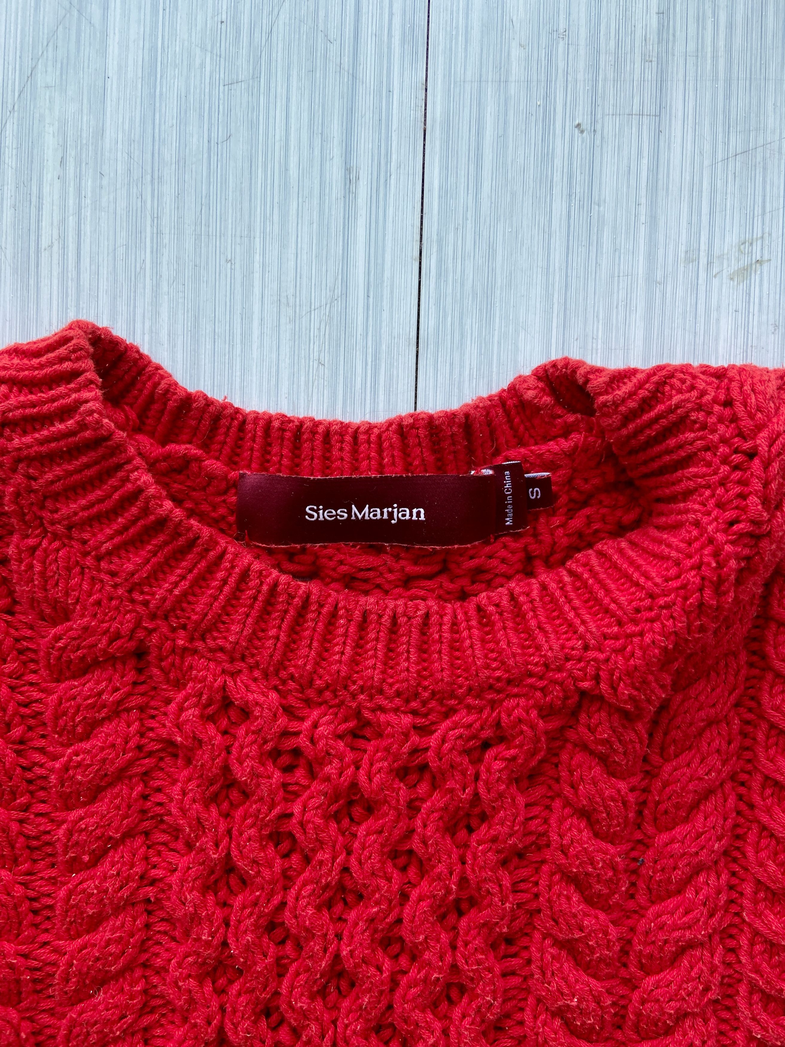 Sies Marjan Sies Marjan Red Cable-Knit Sweater Size US S / EU 44-46 / 1 - 3 Thumbnail