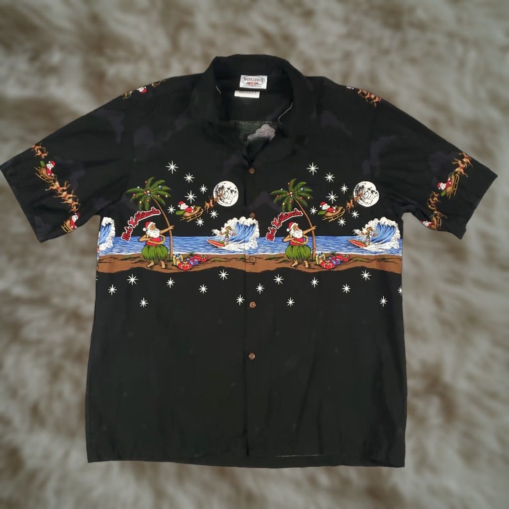 Vintage Pacific Legend Shirt Mens Large Black Hawaiian Button-Up Short Sleeve Cotton Aloha Beach Casual Workwear Size US L / EU 52-54 / 3 - 1 Thumbnail