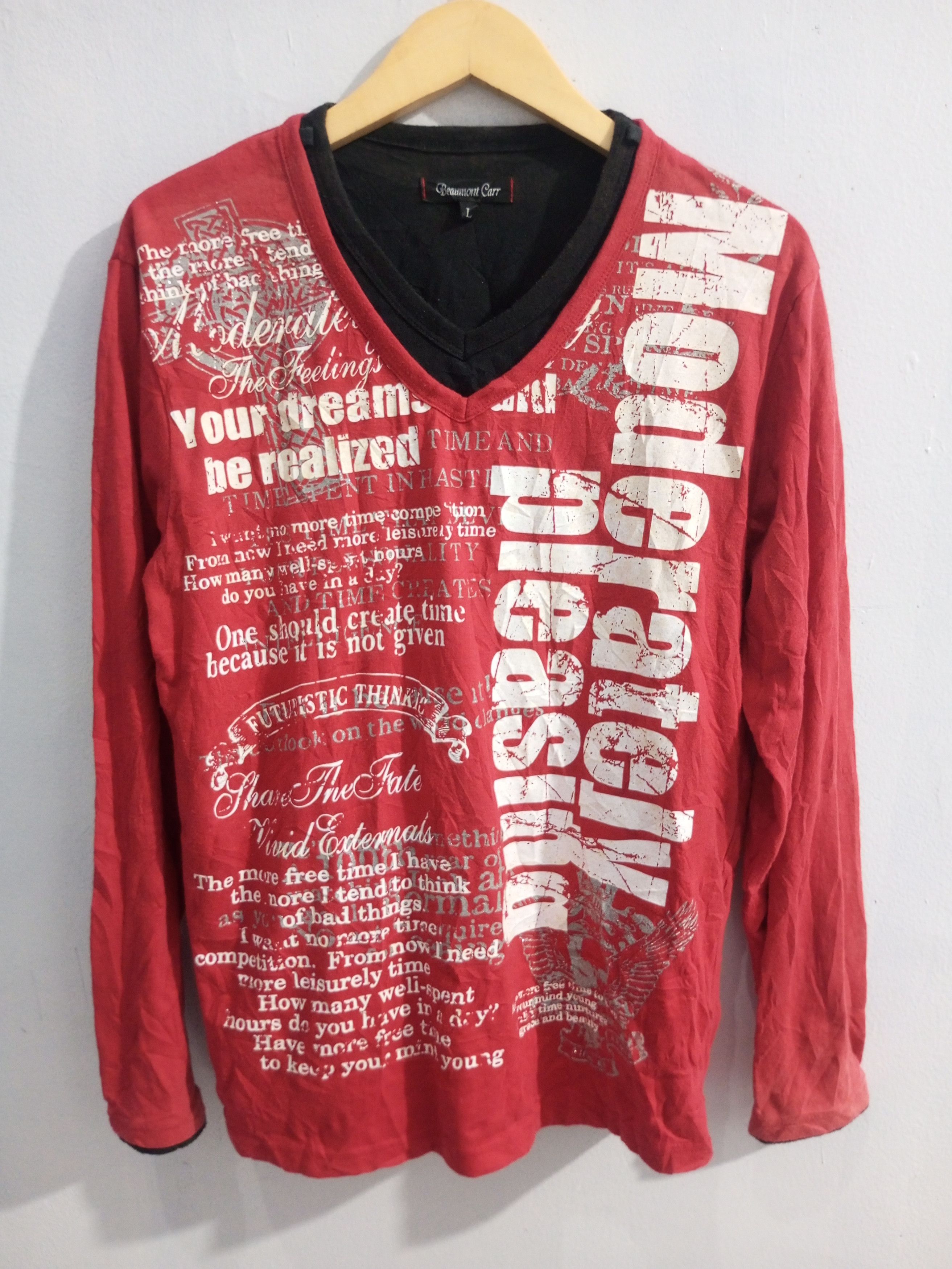 20471120 Beaumont carr poem skull Long sun fadded sleeve t shirt Size US L / EU 52-54 / 3 - 1 Thumbnail