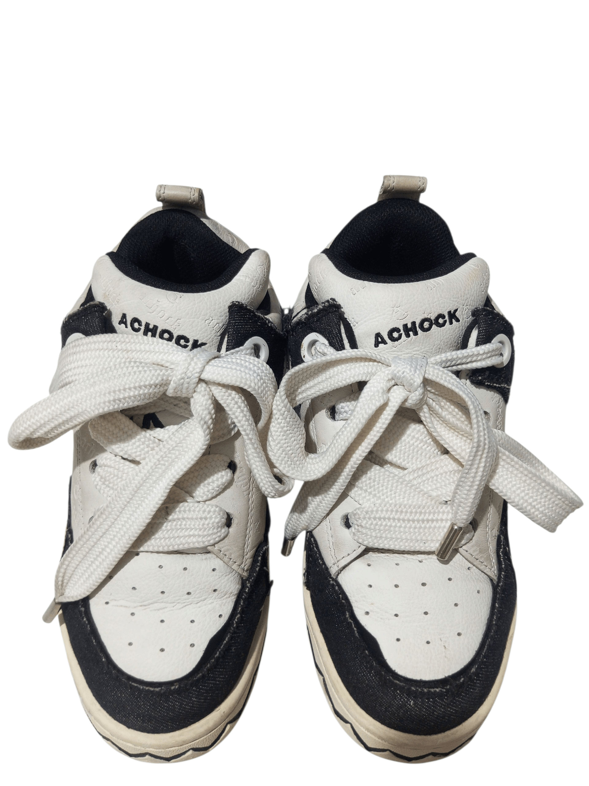 20471120 Achock skateboard mix denim balck & white sneakers Size US 6 / IT 36 - 4 Thumbnail
