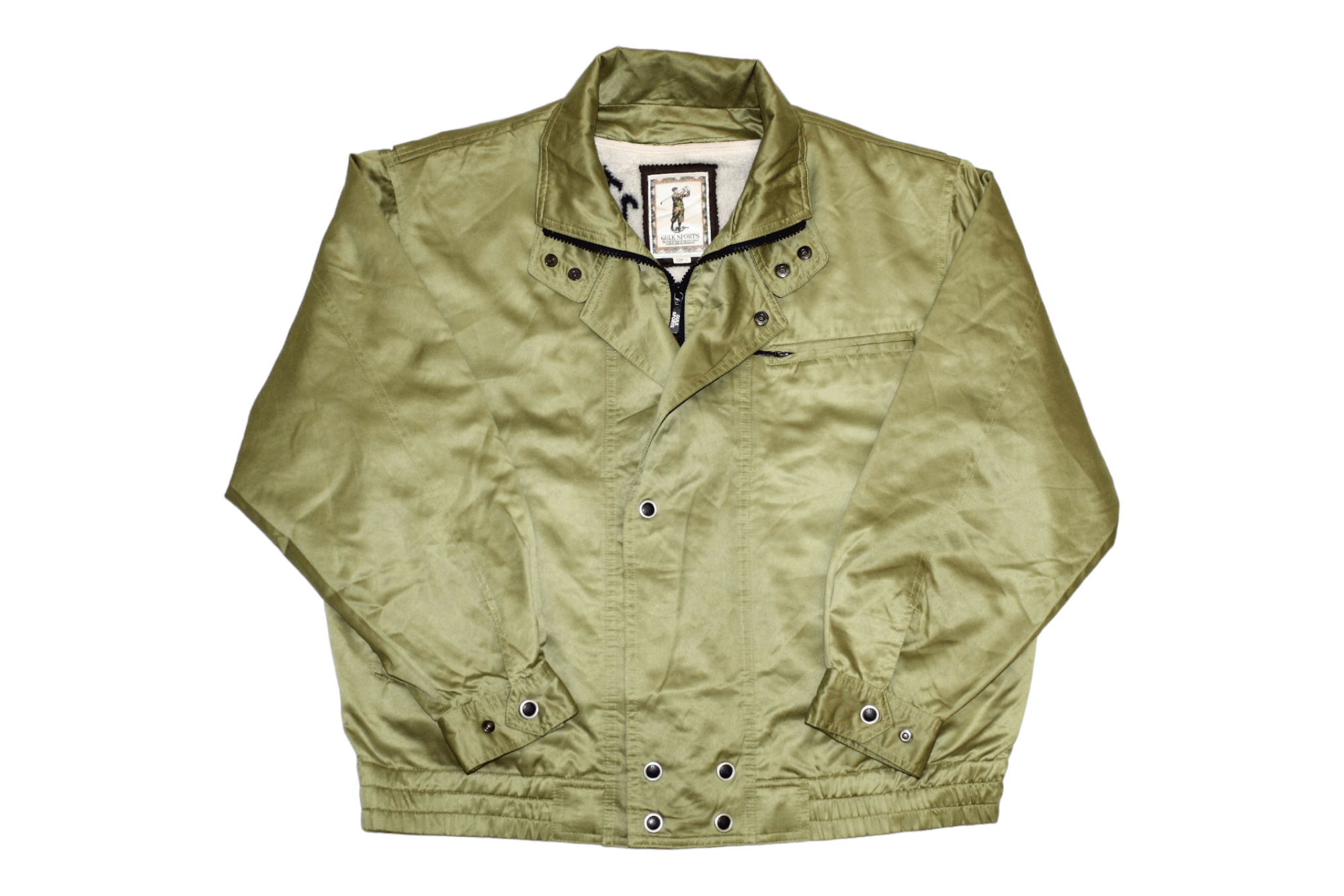 VTG💥 GULK SPORTS Sheepskin removable lining satin jacket