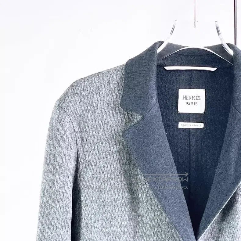 Hermes Hermes Gray single-breasted long-sleeve coat Size XXS / US 00 / IT 34 - 5 Thumbnail