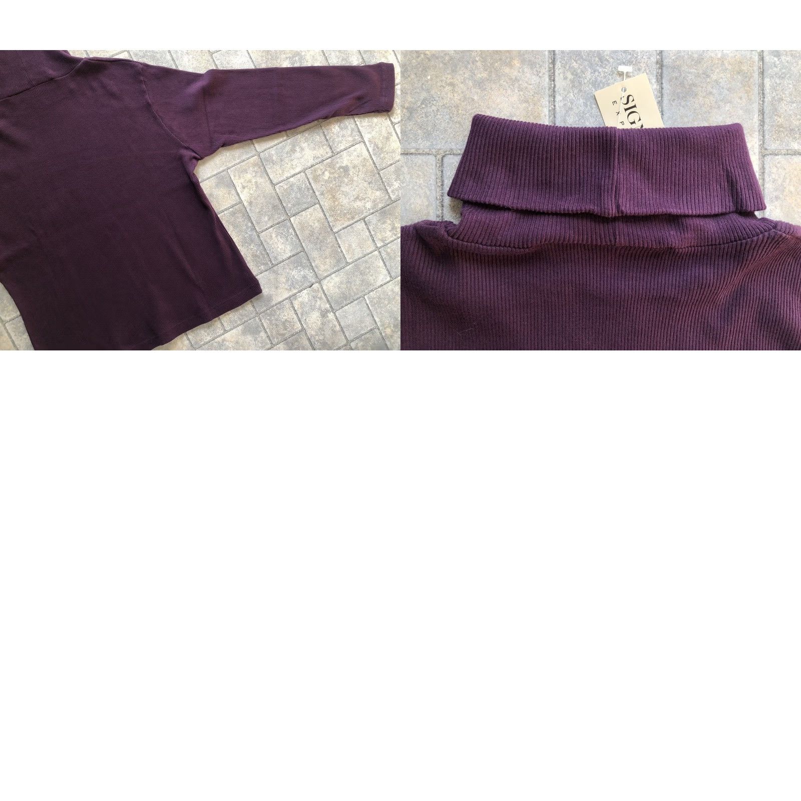 Vintage New Signature Expressions Women’s Turtleneck Sweater Purple Size XL 100% Cotton Size XL / US 12-14 / IT 48-50 - 10 Thumbnail