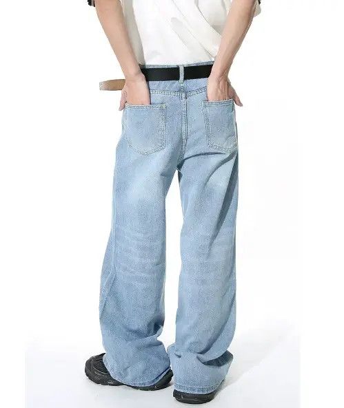 Japanese Brand × Jean Vintage simple straight loose casual washed jeans Size US 34 / EU 50 - 3 Thumbnail