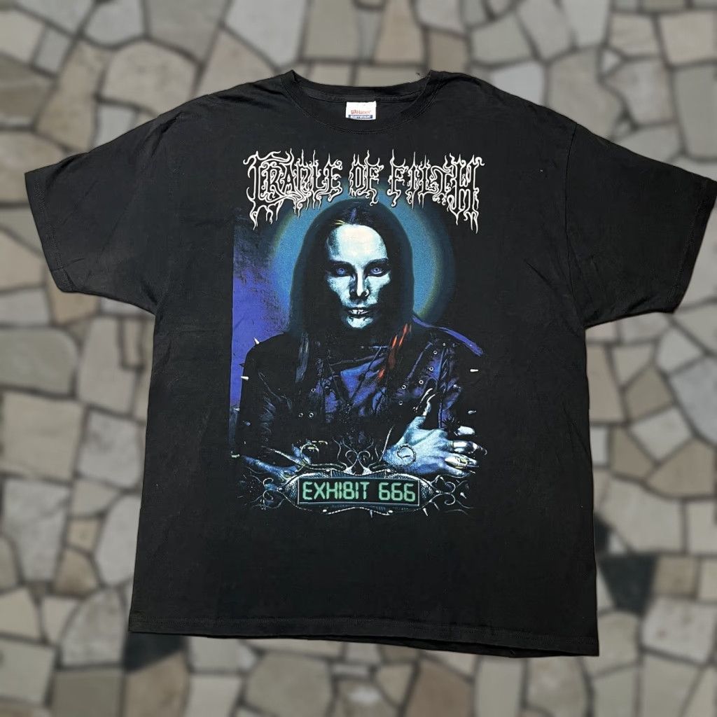 VINTAGE Cradle of Filth Exhibit 666 T Shirt XL Black Unisex Adults Short Sleeve 90s Black Metal Cotton Graphic Print