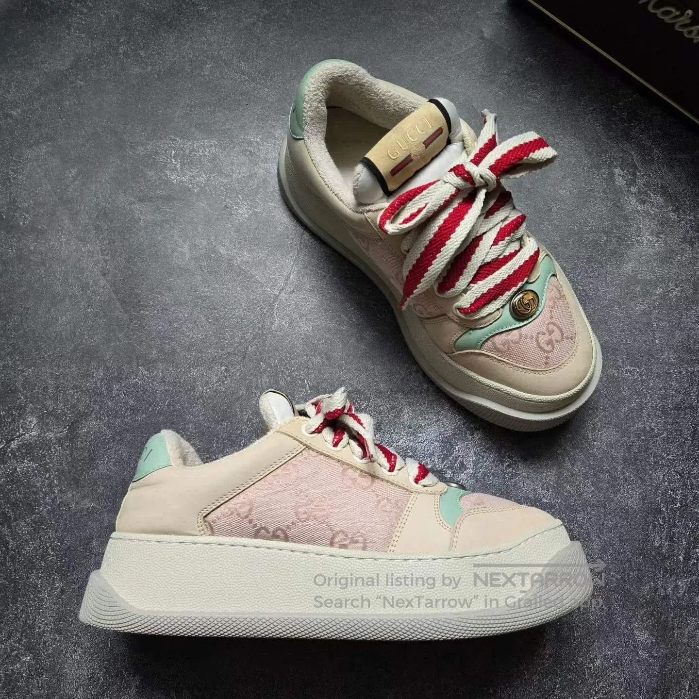 Gucci Gucci Pink Distressed Sneakers. Size US 4.5 / IT 34.5 - 4 Thumbnail